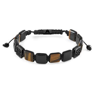 Elysian | Black Onyx and Tiger’s Eye Flat Bead Bracelet Elysian | Black Onyx and Tiger’s Eye Flat Bead Bracelet