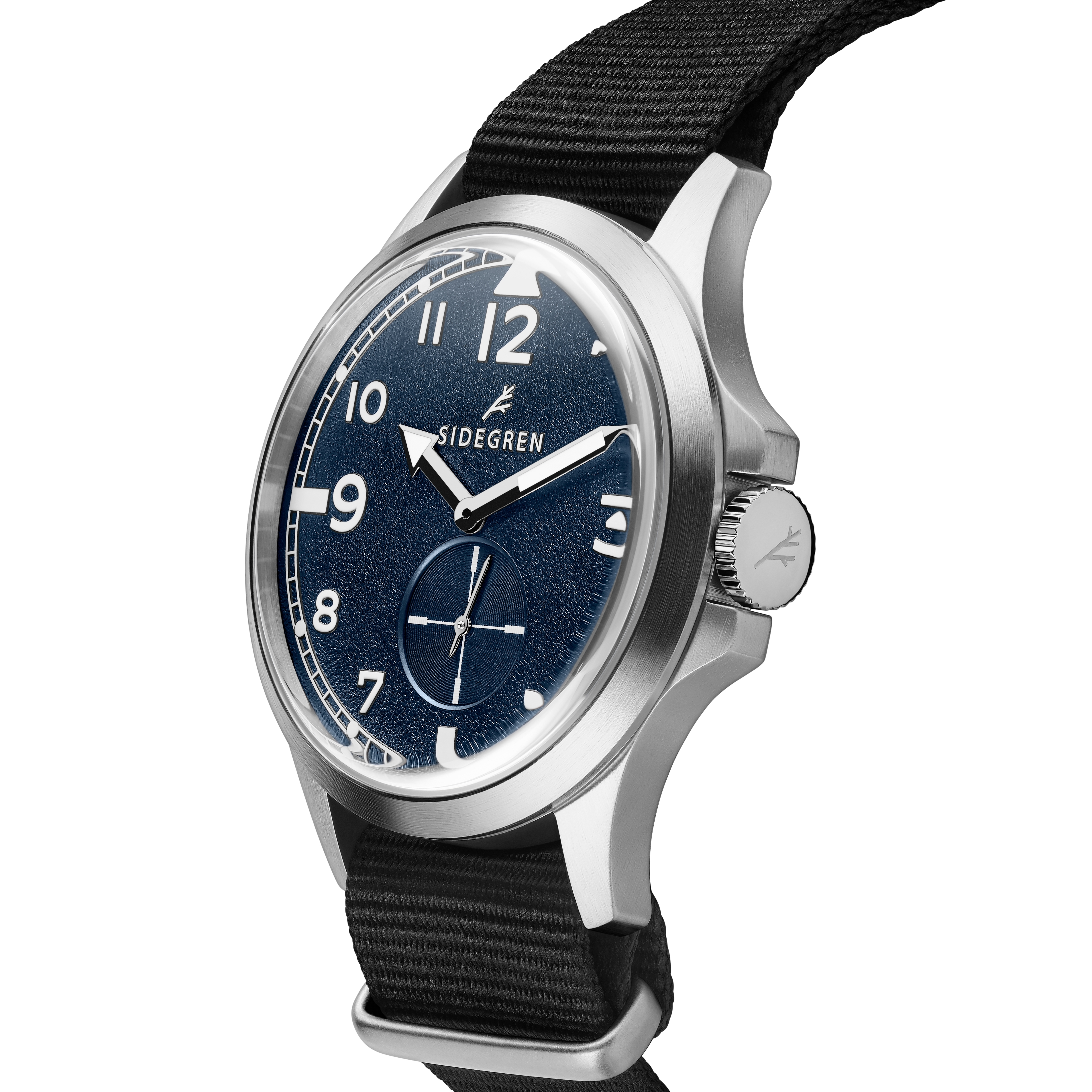 Luxor | Vintage-style Silver-tone and Blue Stainless Steel Field Watch - 3