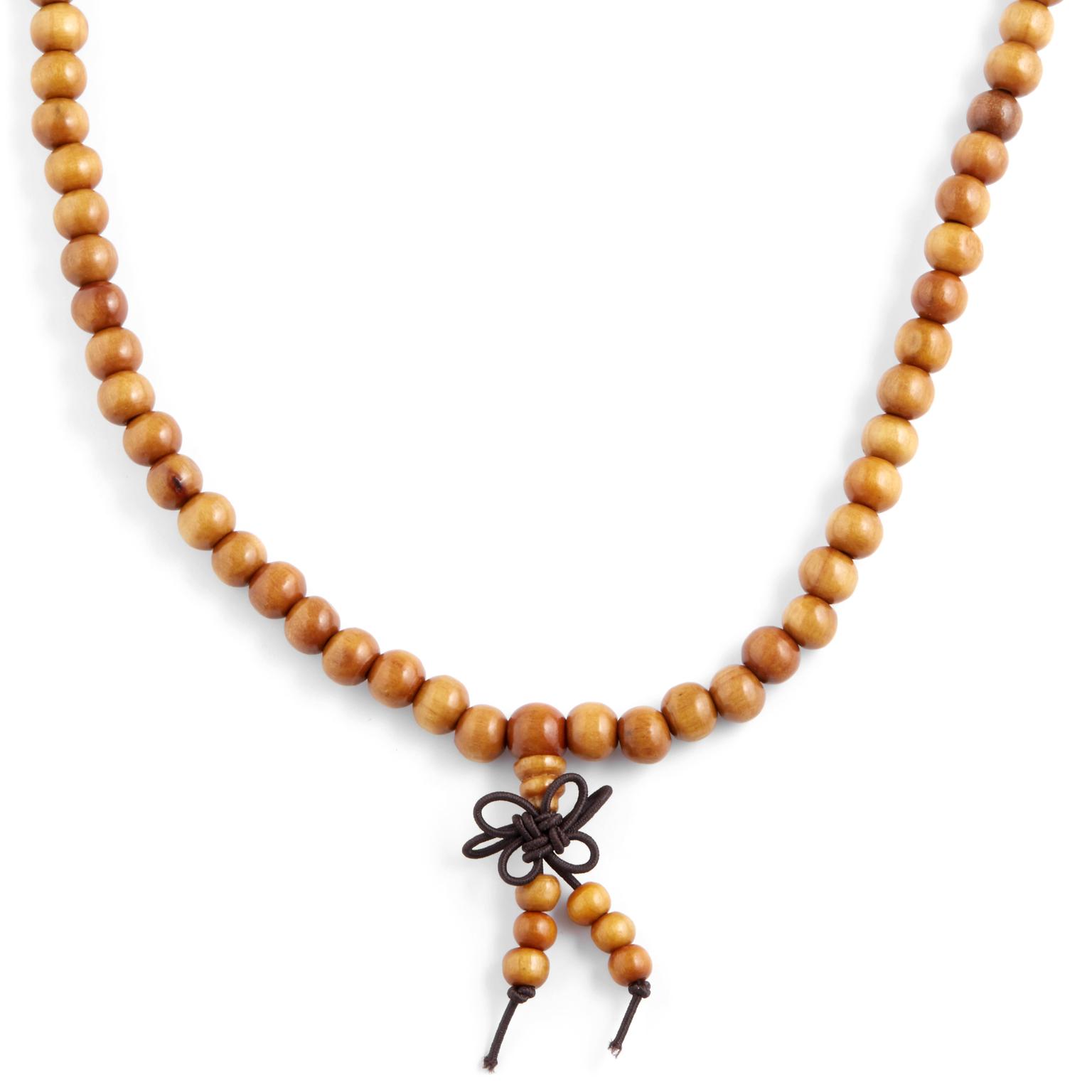 Collier en perles de bois clair Collier en perles de bois clair