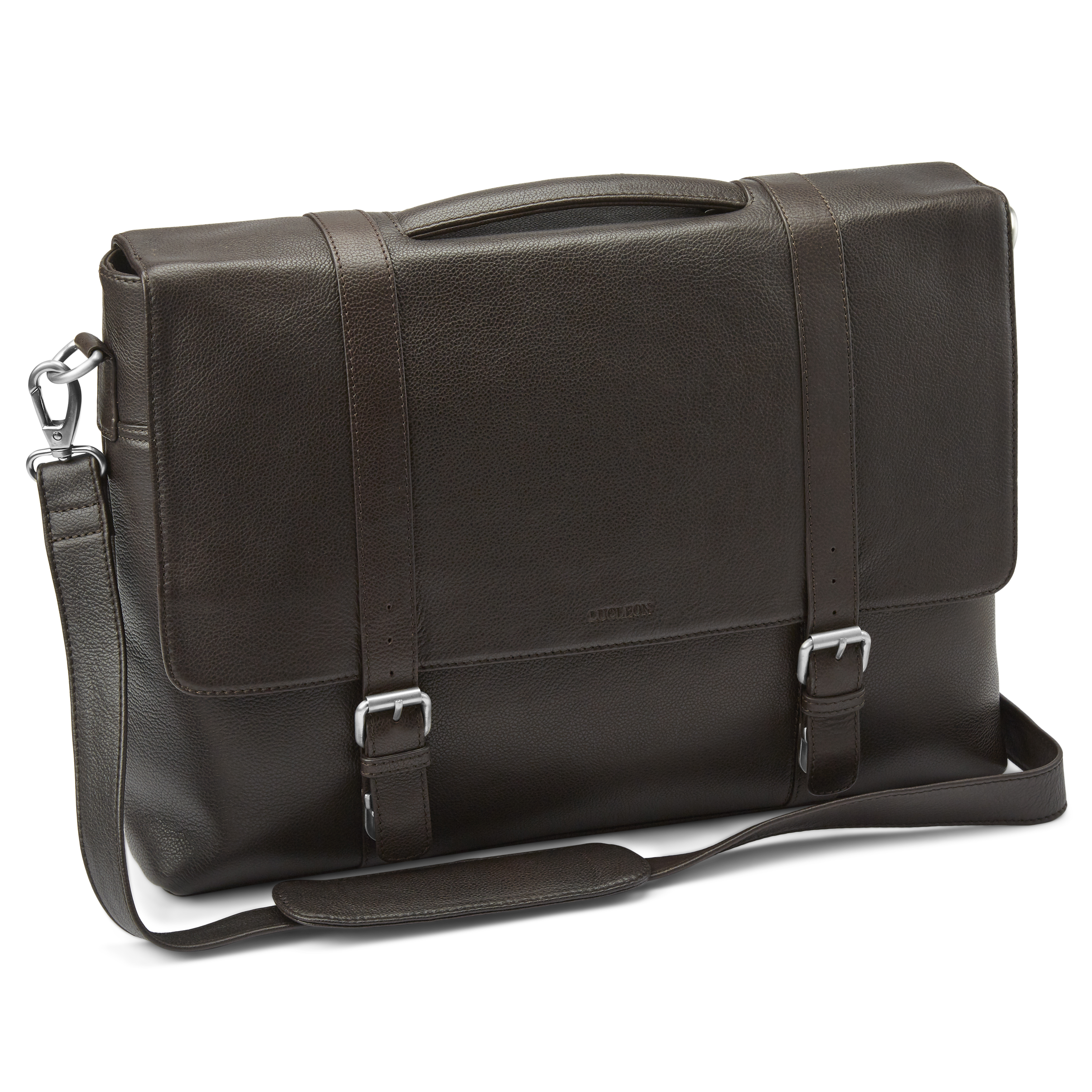 Sam Dunkelbraune Leder Messenger Tasche - 13