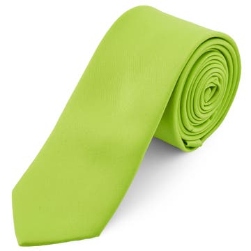 Cravată simplă verde lămâie 6 cm
