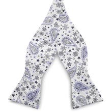 White self tie bow ties