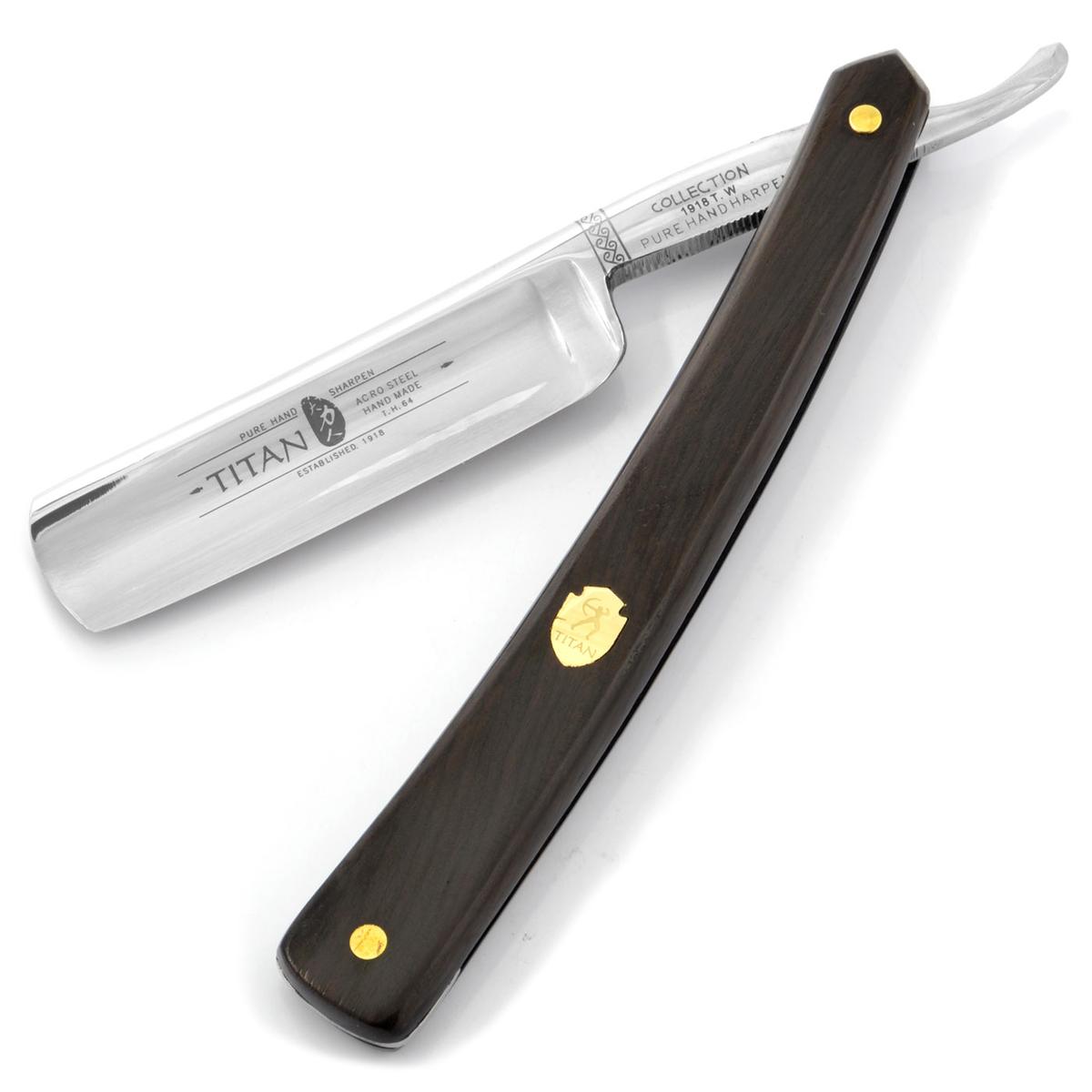 Mahogany & Gold-Tone Handmade Straight Razor 13/16