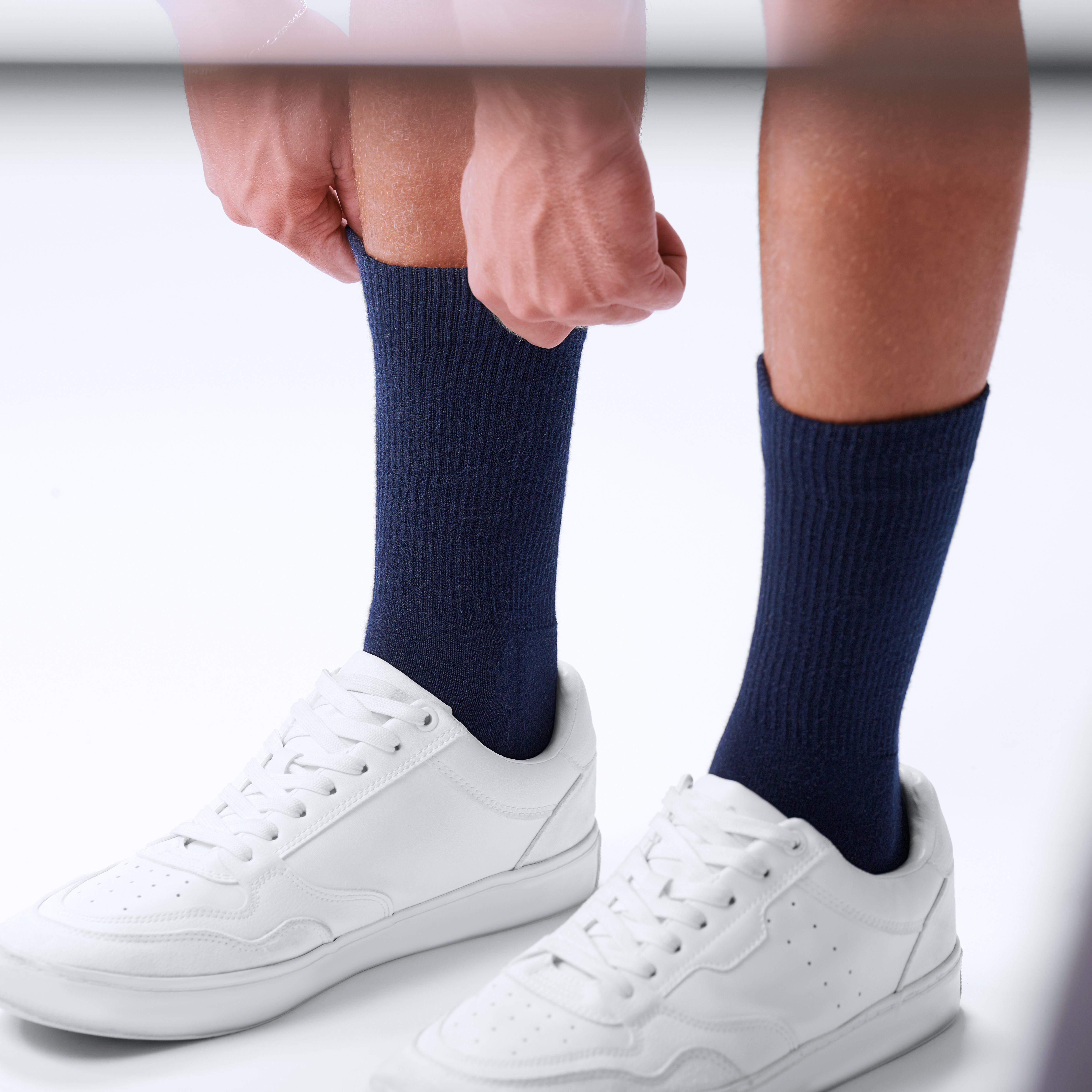 DryFeel | 12-Pack Royal Blue Cotton Tennis Socks - 5
