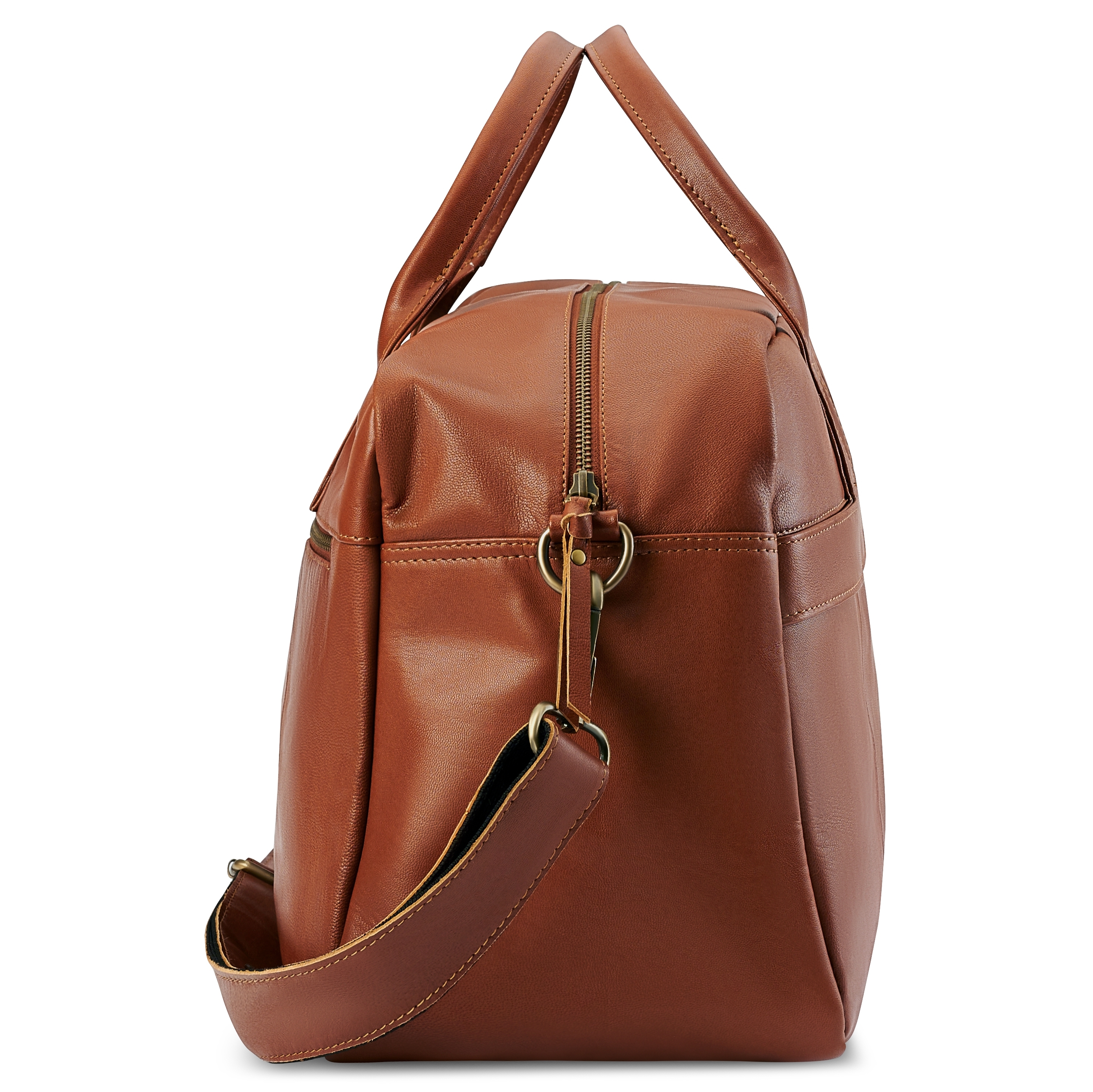 Fidei | Slim Mocha Full Grain Goat Leather Weekend Bag - 3