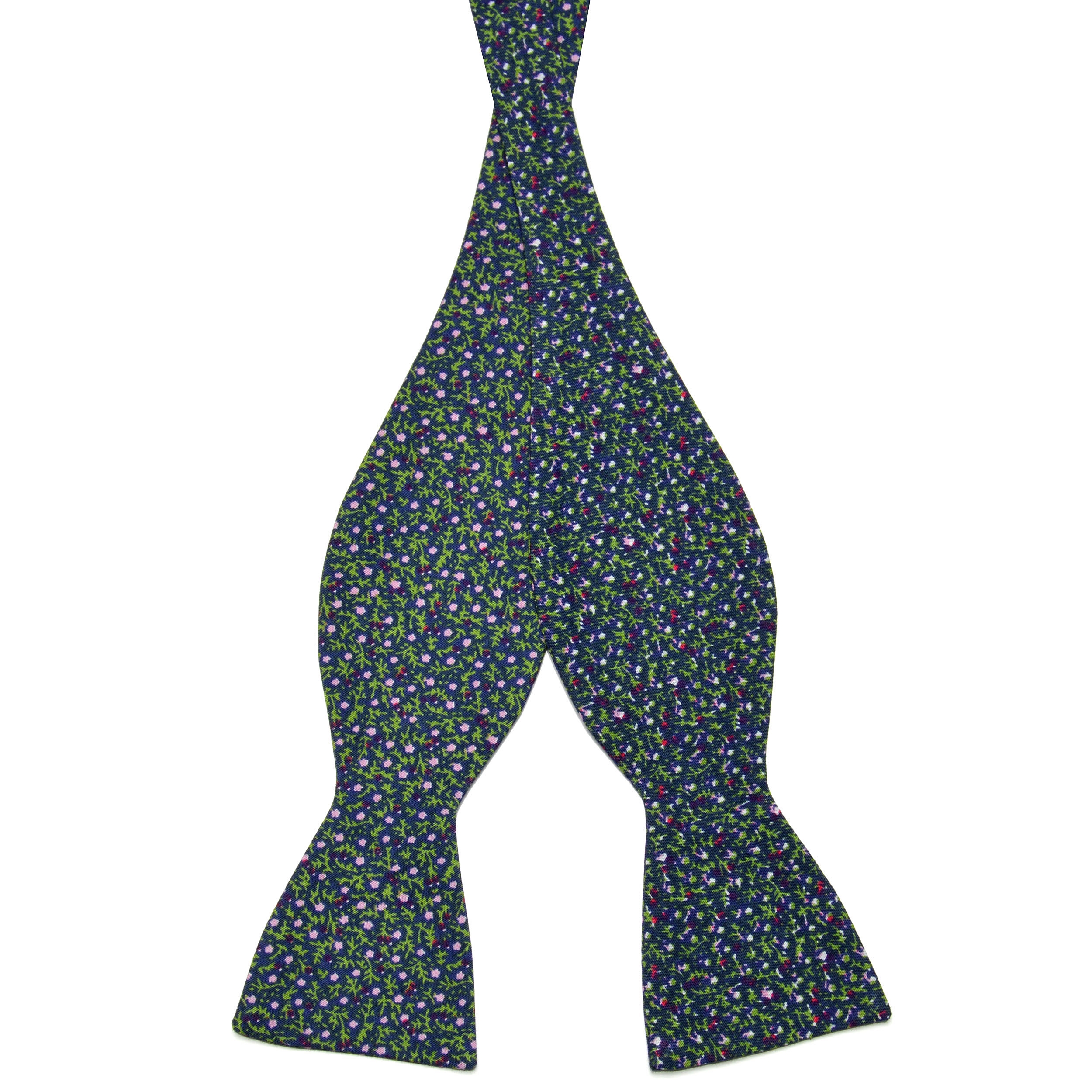 Pajarita para atar de algodón con estampado bosque oscuro - 1