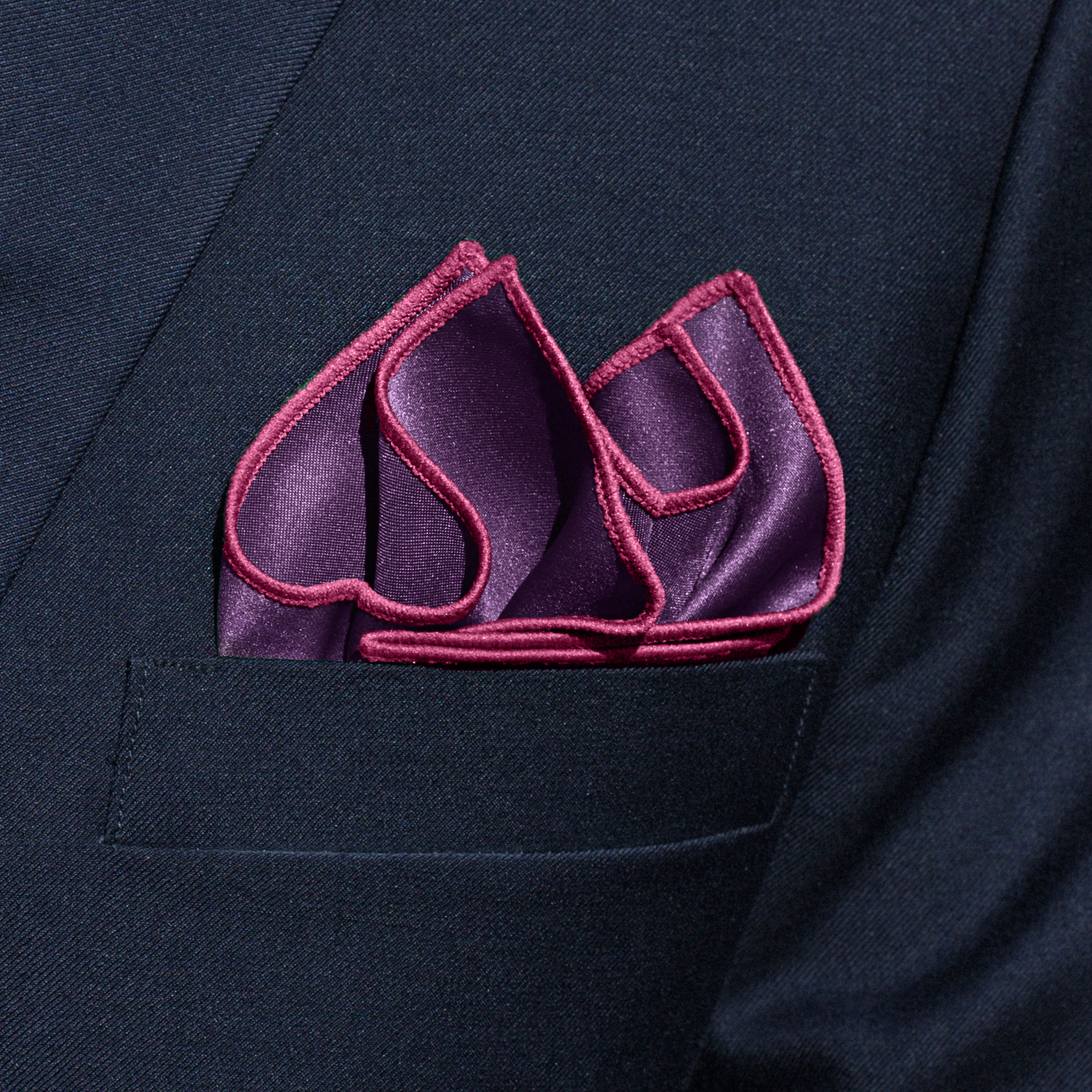 Tmavofialová vreckovka do saka - 3