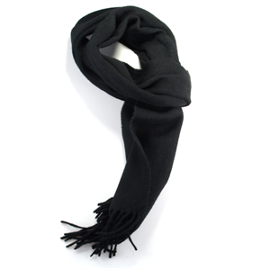 Sort Simpelt Uld Halstørklæde - 1