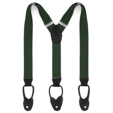 Wide Dark Green Split Button Braces Wide Dark Green Split Button Braces