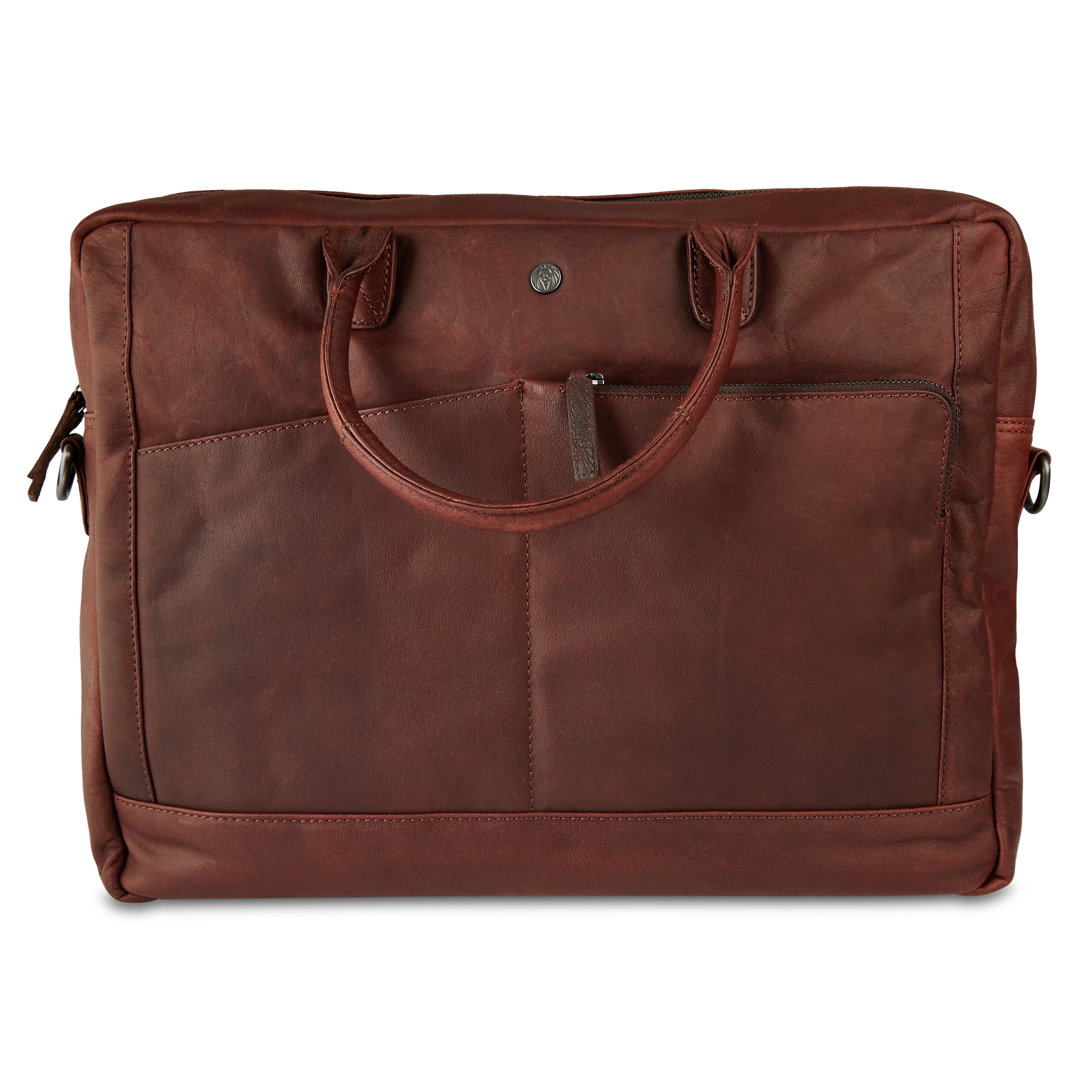 Borsa Oxford classica per laptop in pelle marrone - 2