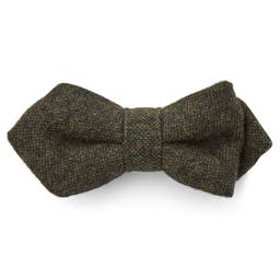 Dark Green Wool Pointy Pre-Tied Bow Tie