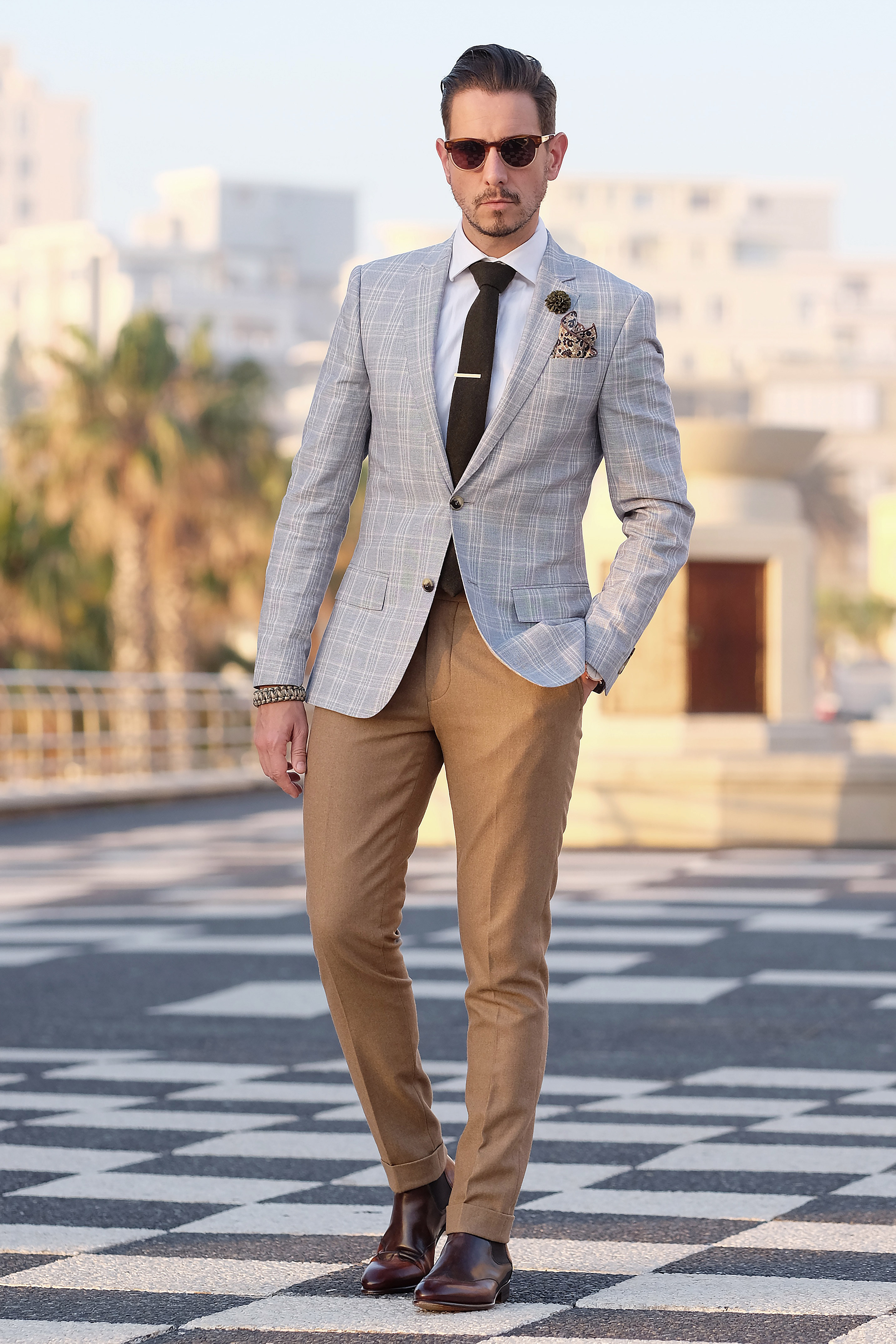 Corbata natural hecha a mano en verde oliva  - 5