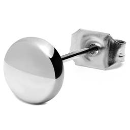 Pendiente de botón de acero plateado - 6 mm