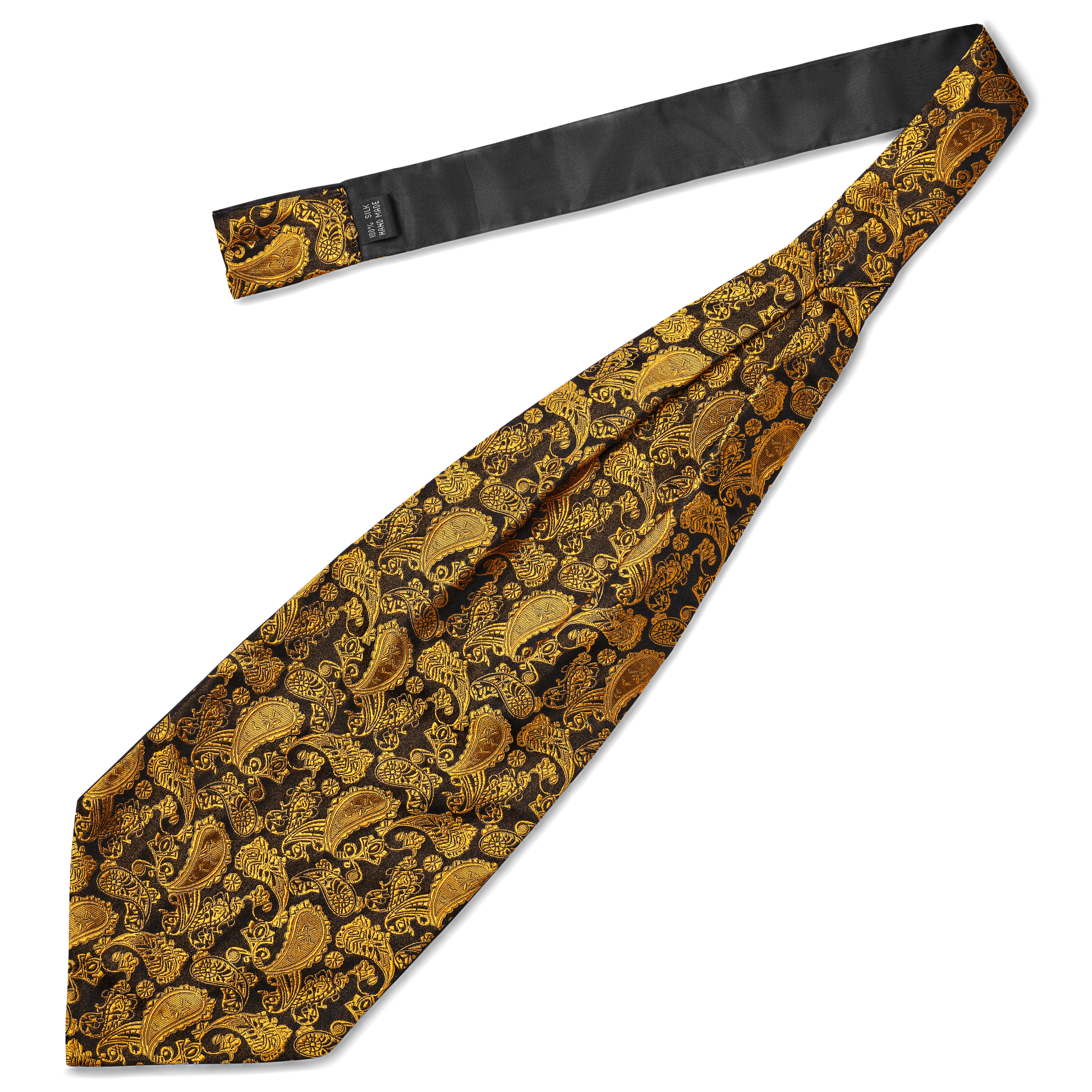 Svilena kravata s uzorkom zlatnog i smeđeg paisleyja - 2