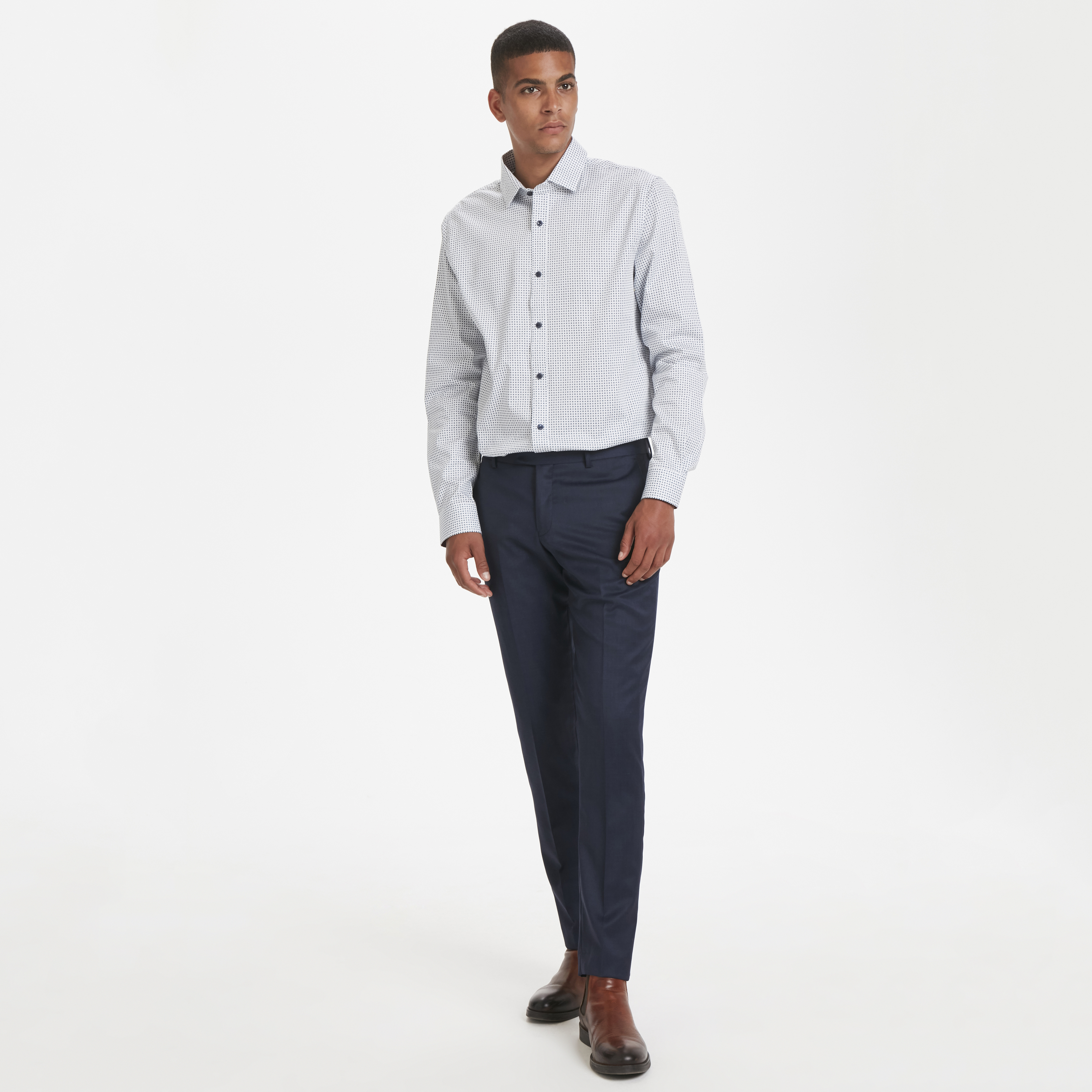 Chemise bleue à motifs circulaires Trostol - 7
