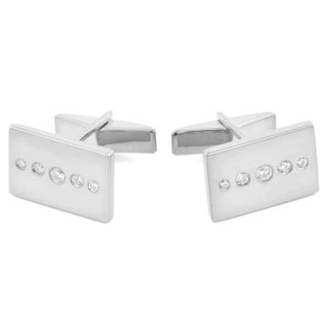 Cubic 925s Silver Zirconia Dotted Cufflinks