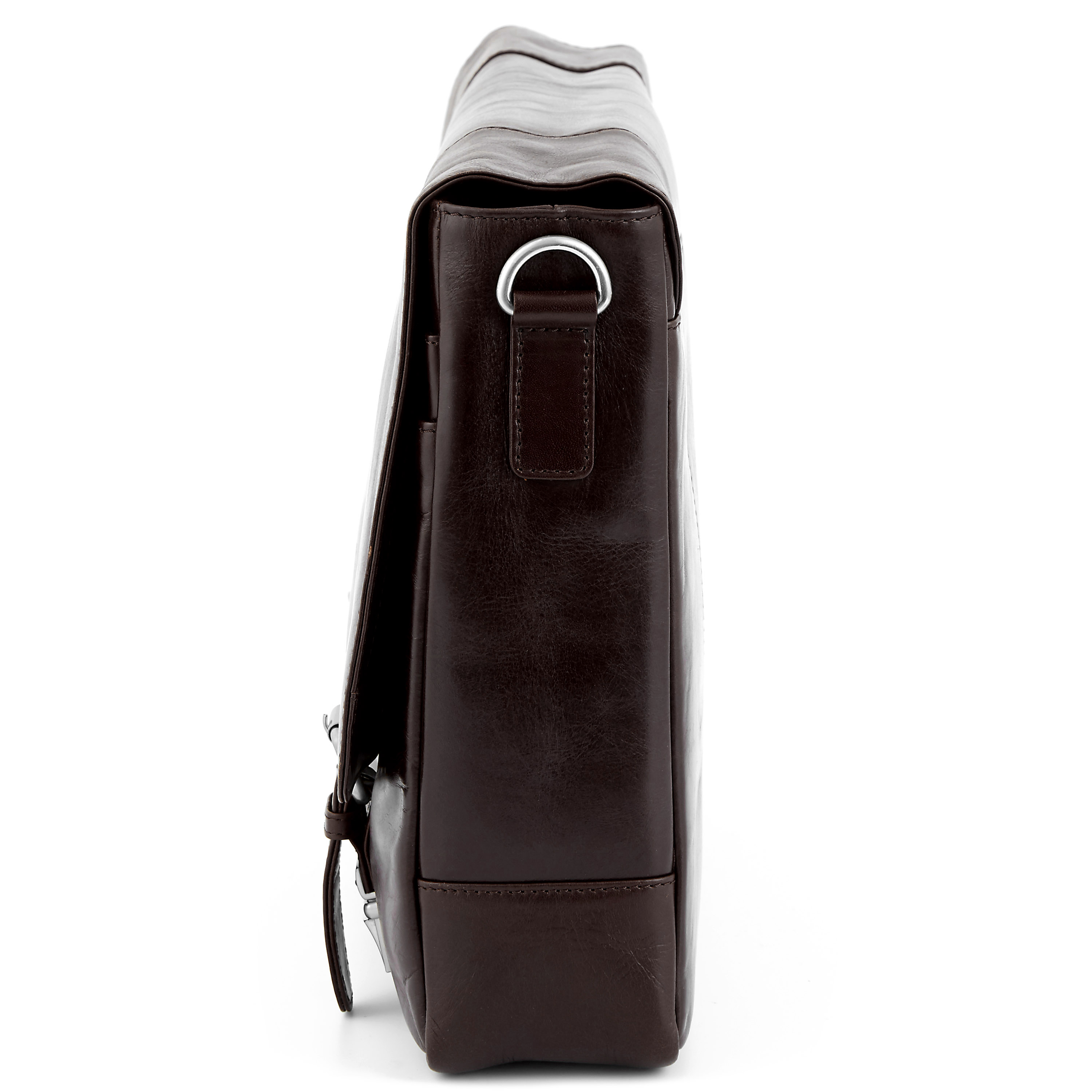 Dunkelbraune Klassische Jasper Leder Umhängetasche - 5