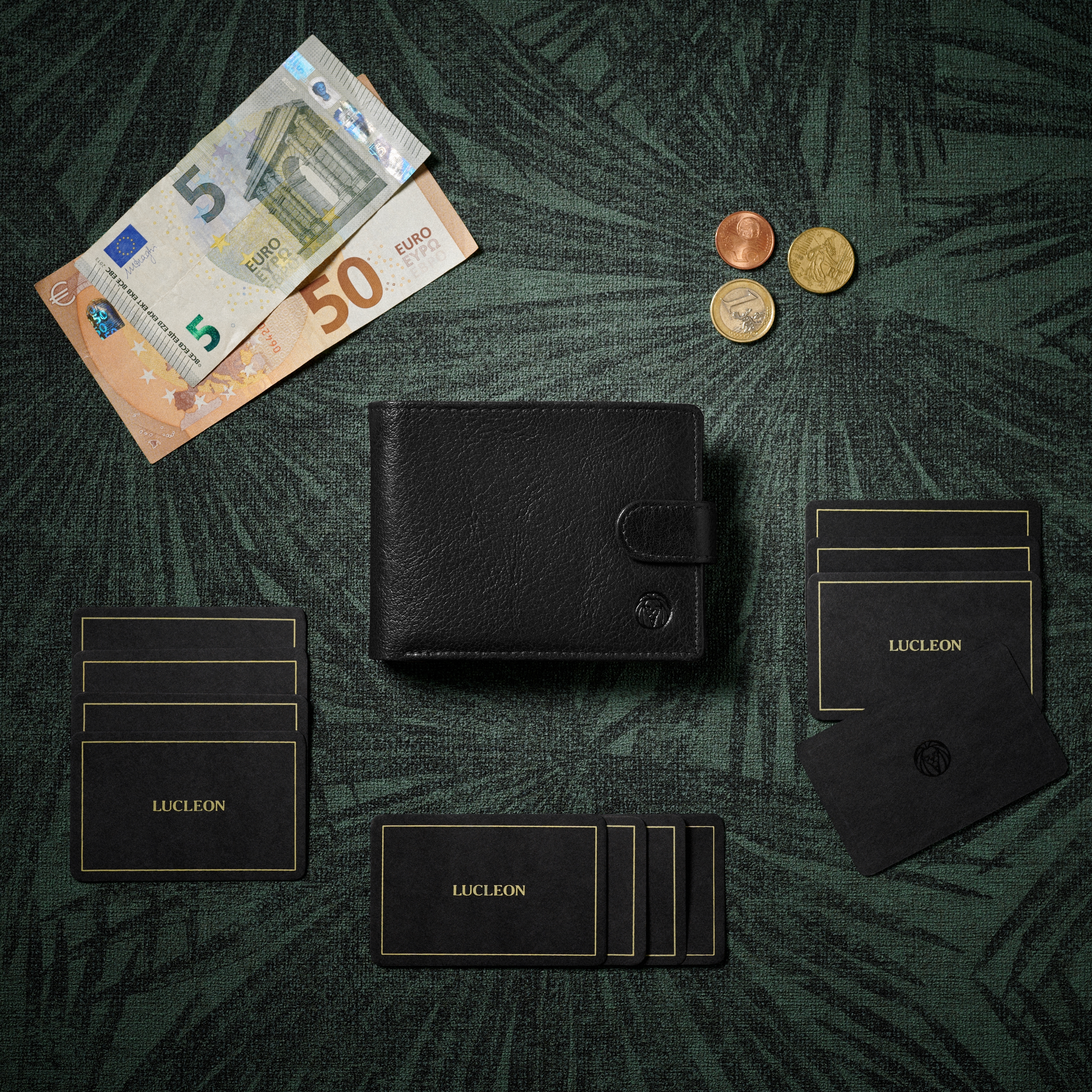 Black Ergonomic California Leather Wallet - 6