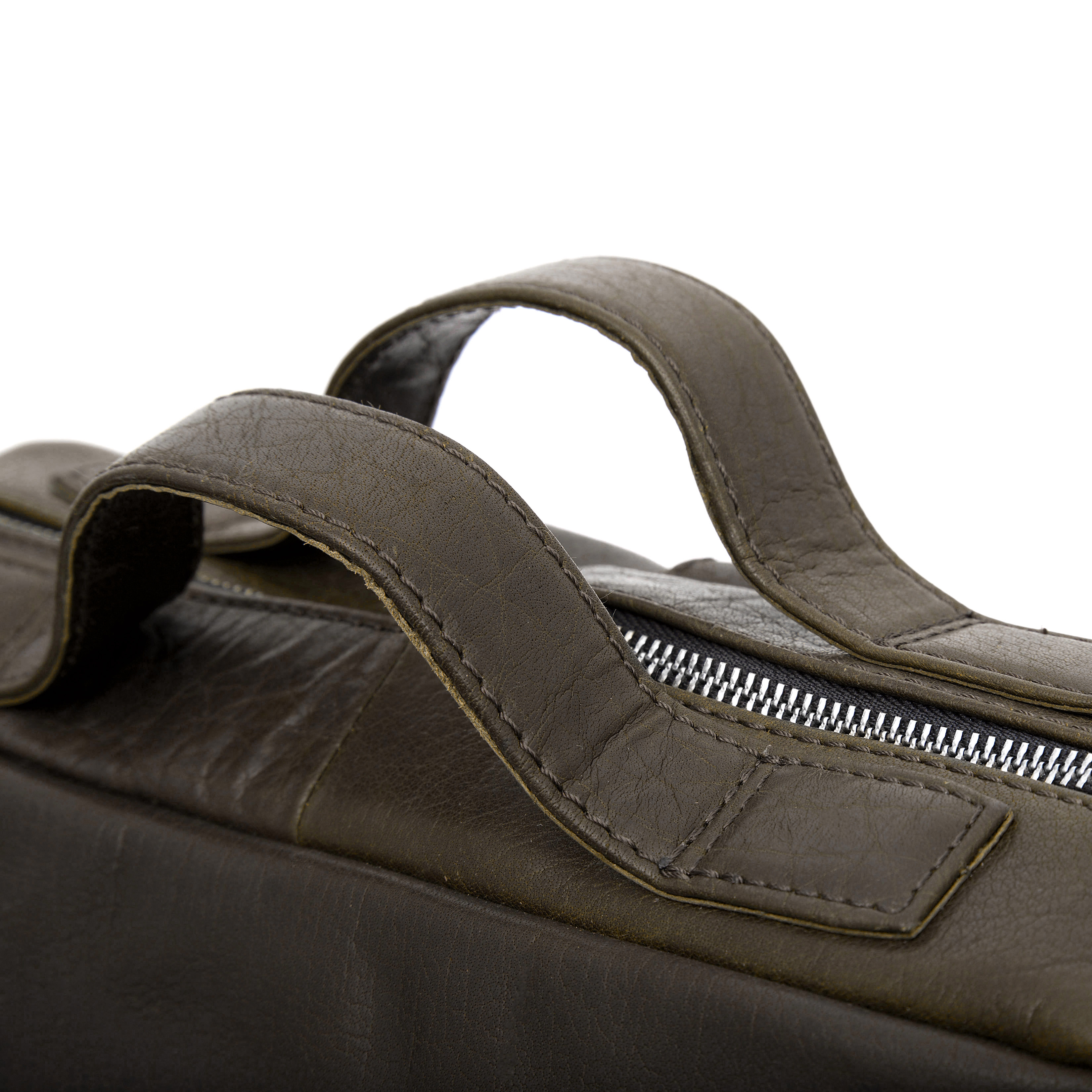 Sac à dos Montréal Retro en cuir vert olive - 9