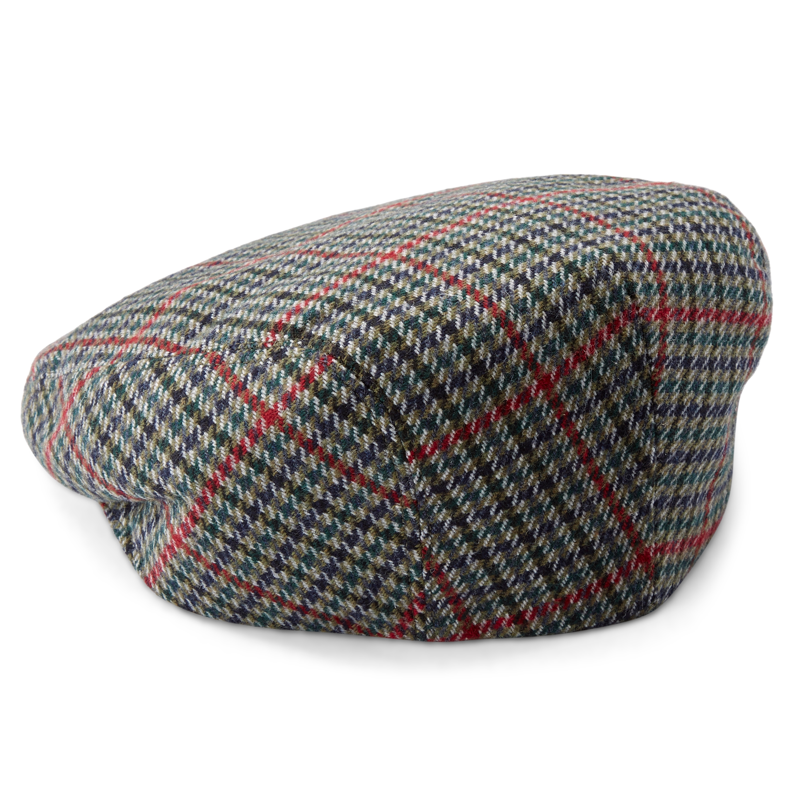 Casquette plate Fido Boston verte à motif pied de poule  - 3