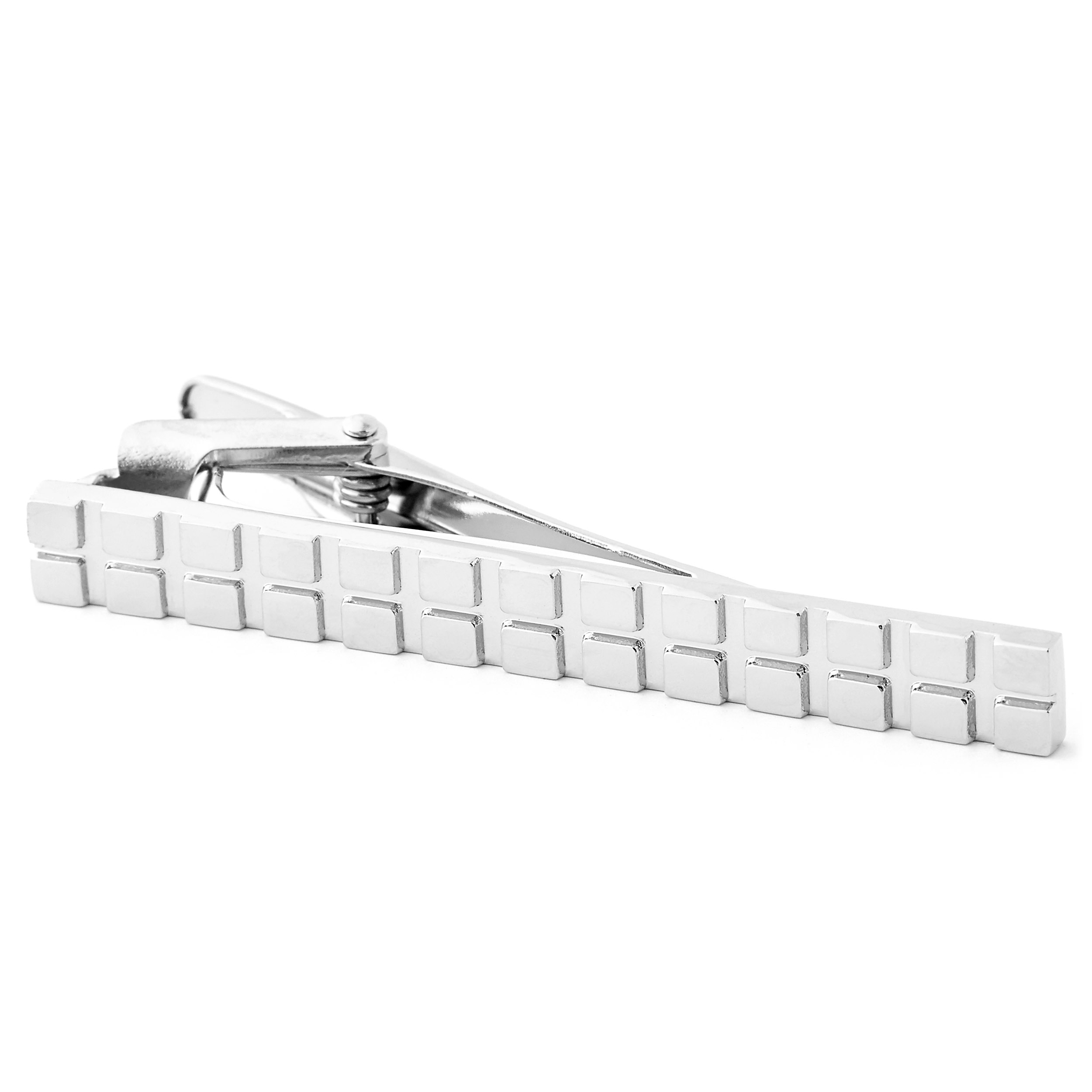 Silver-Tone Tooth Cufflinks & Tie Clip Set - 3