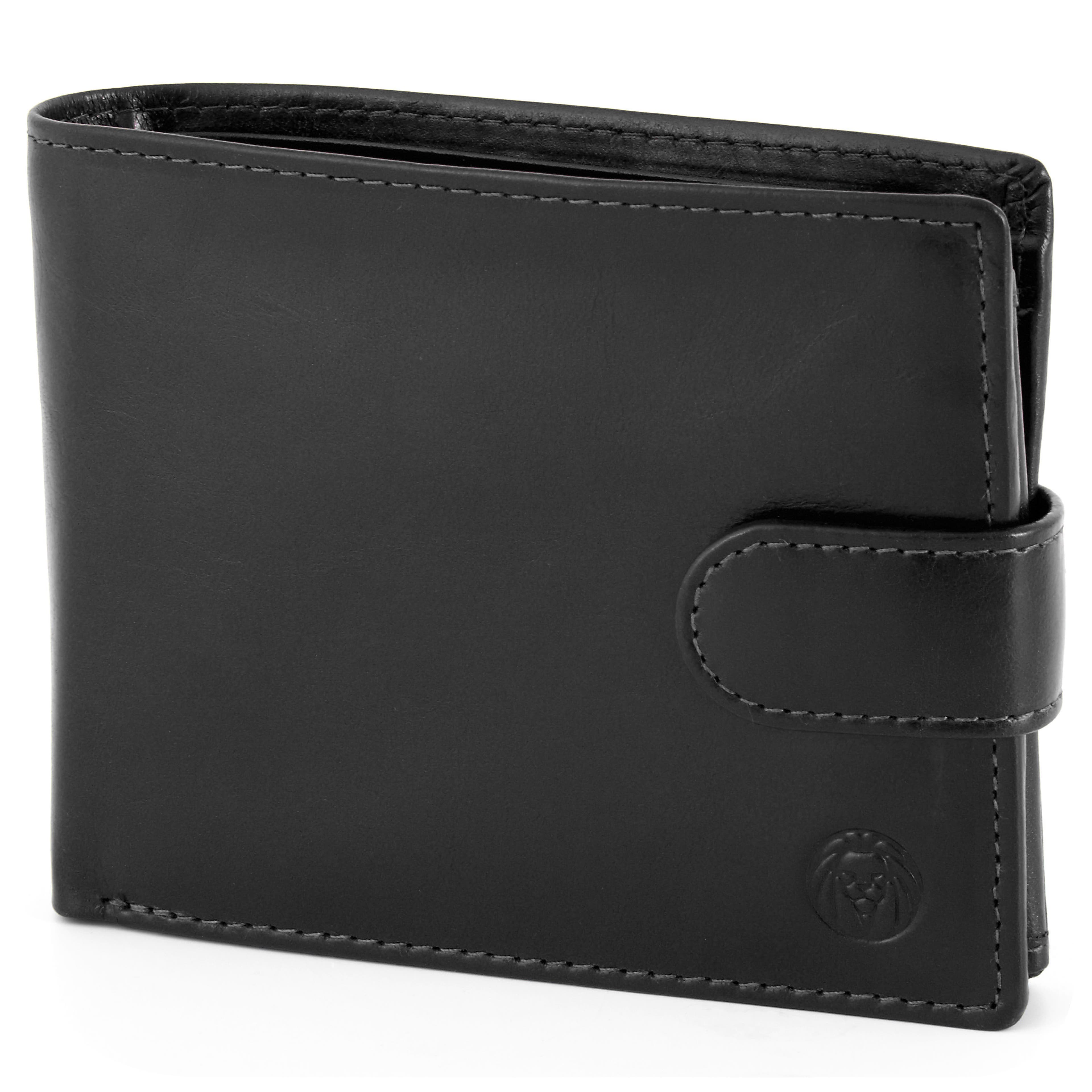 Černá ergonomická kožená peněženka Jasper