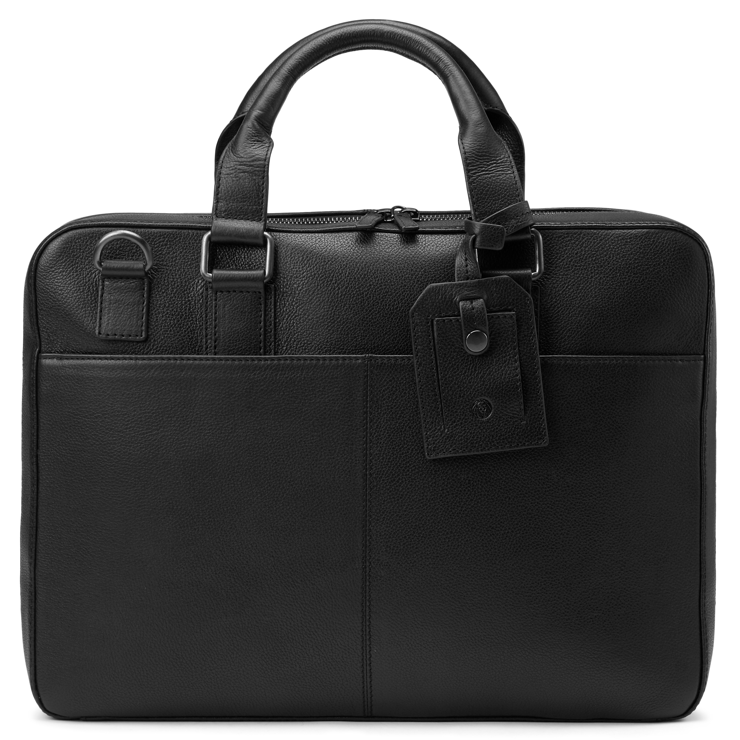 Scott Black Leather Laptop Briefcase  - 3