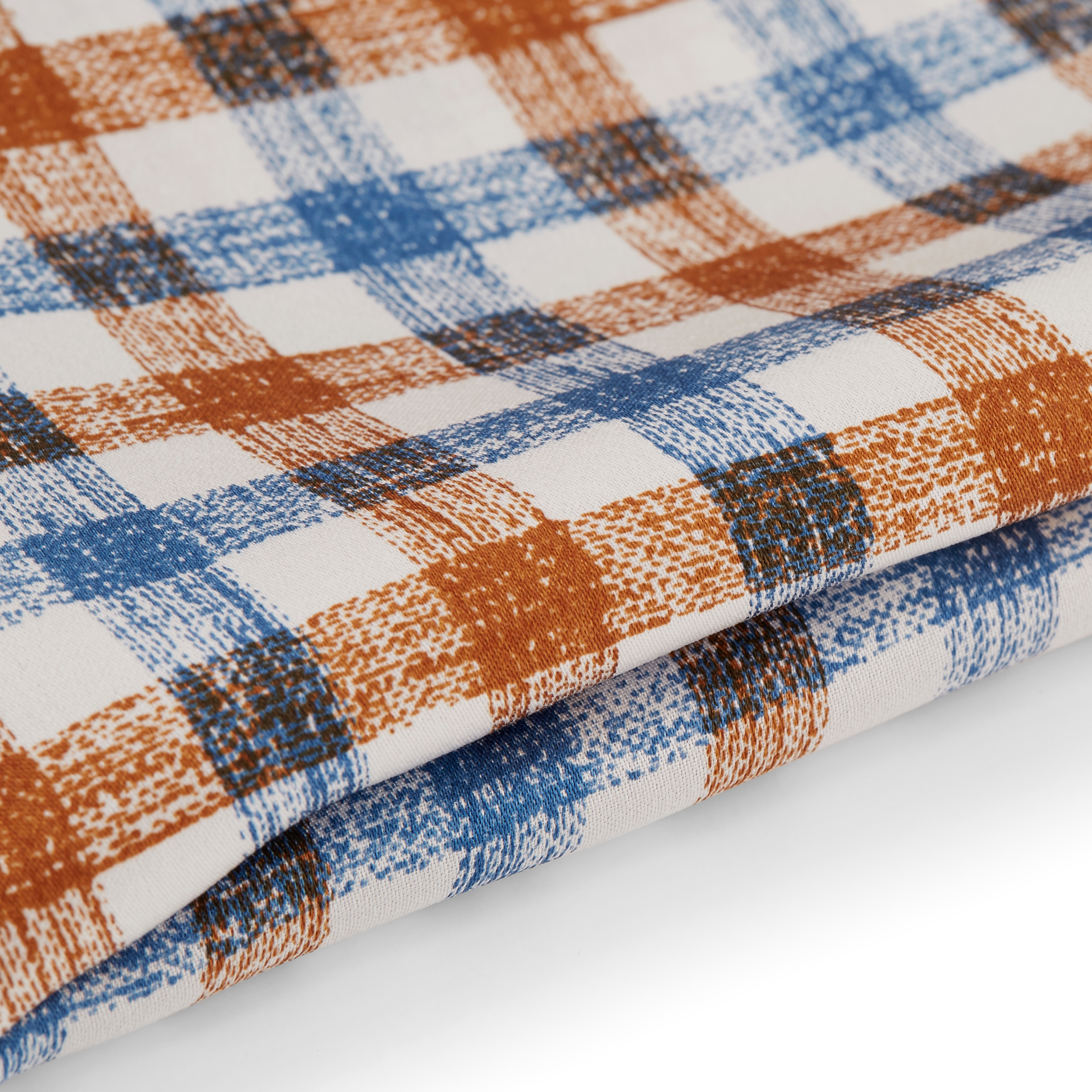 Τετράγωνο Μαντήλι Τσέπης Μεταξωτό Gingham Brown & Blue - 2