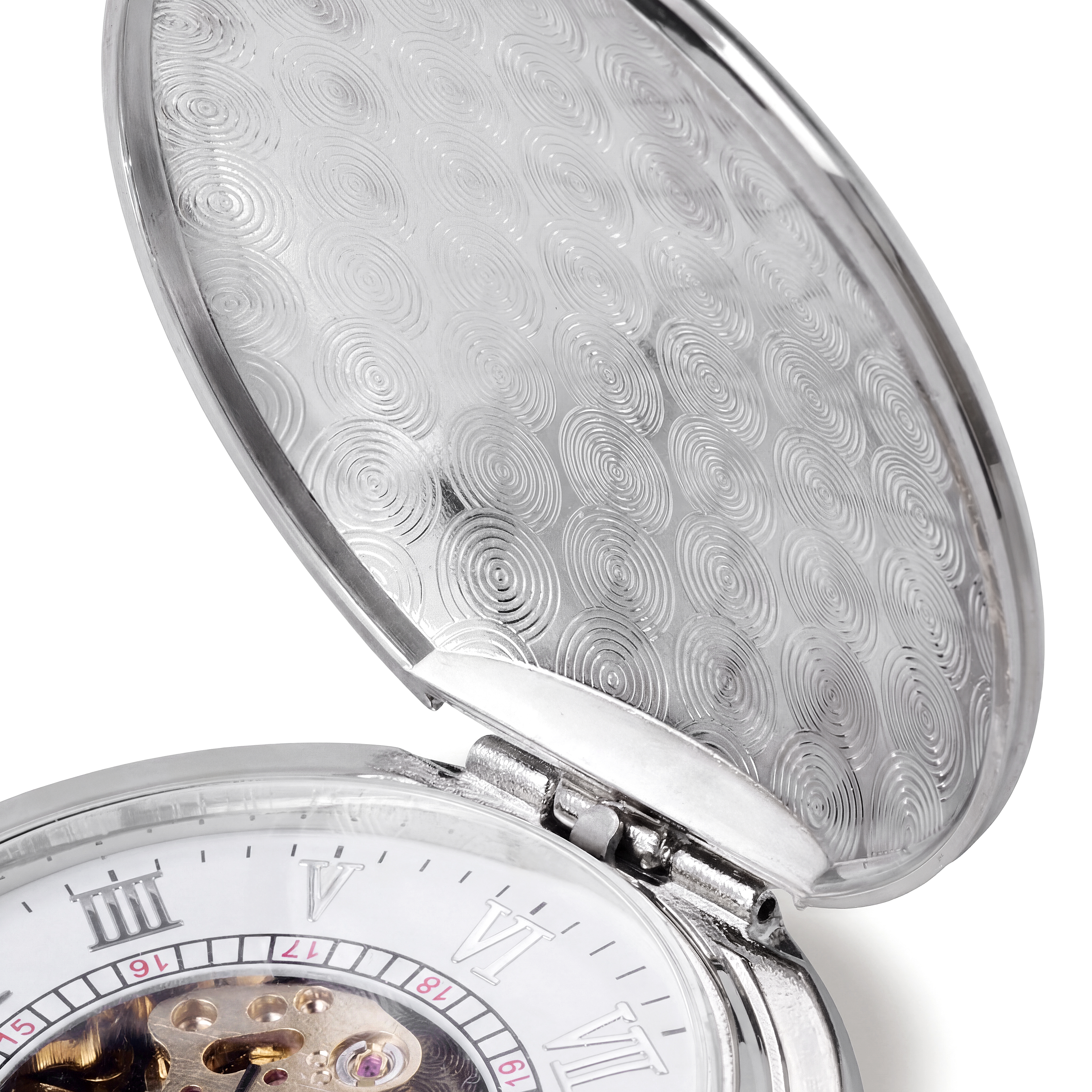 Skryté kapesní hodinky stříbrné barvy - 5