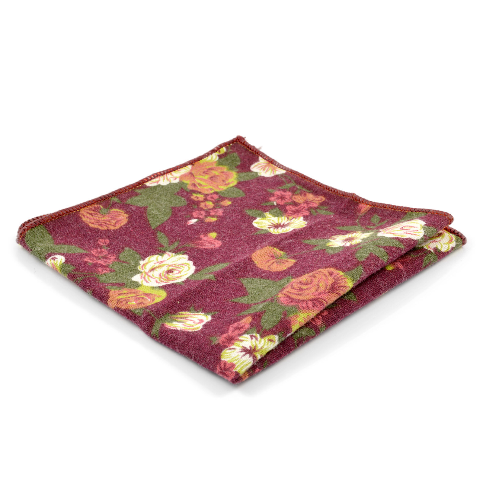 Bordeaux Blomst Lommeklud - 1