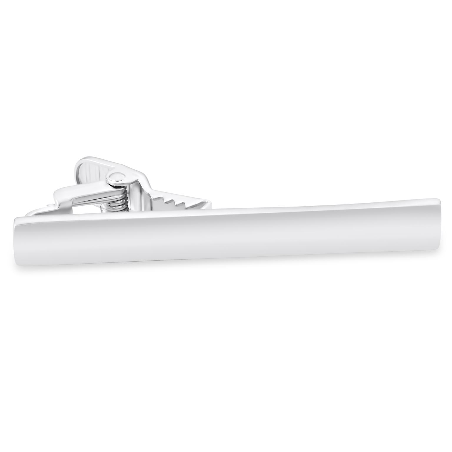 Novelle | Short Frosted Silver-Tone Tie Bar Novelle | Short Frosted Silver-Tone Tie Bar