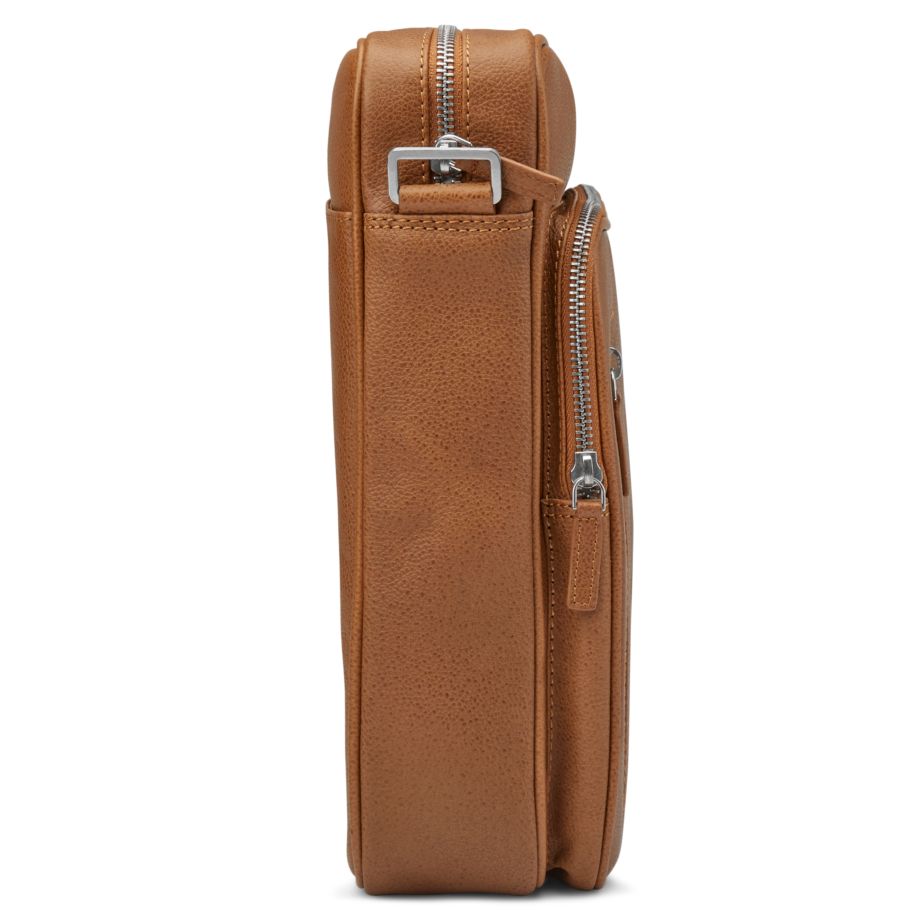 Tan Leather Reporter Bag - 6