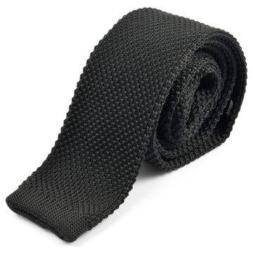 Black Polyester Knitted Tie