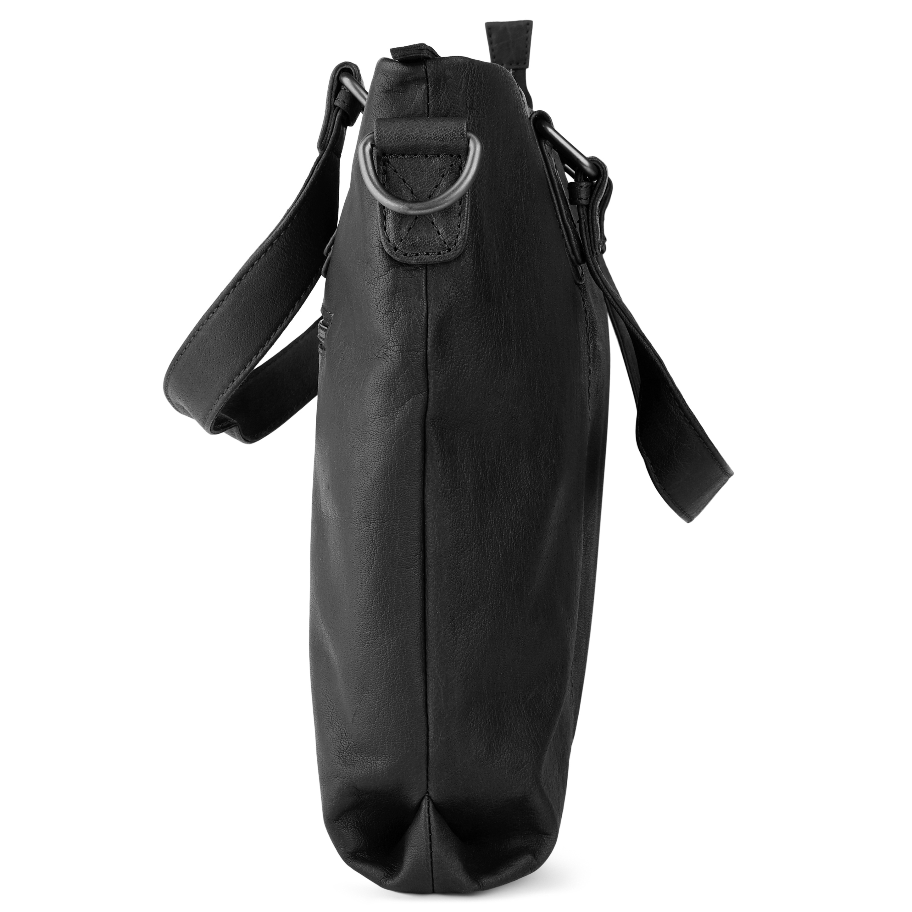 Oxford Classic Black Leather Bag - 4