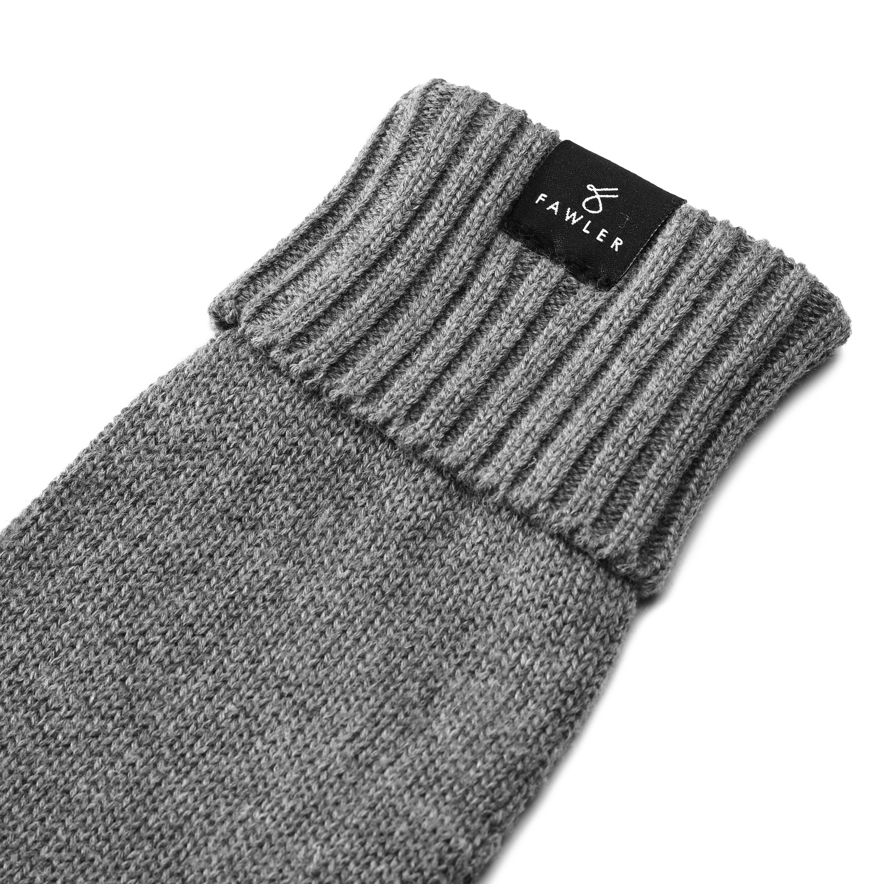 Dark Grey Knitted Cotton Gloves - 2