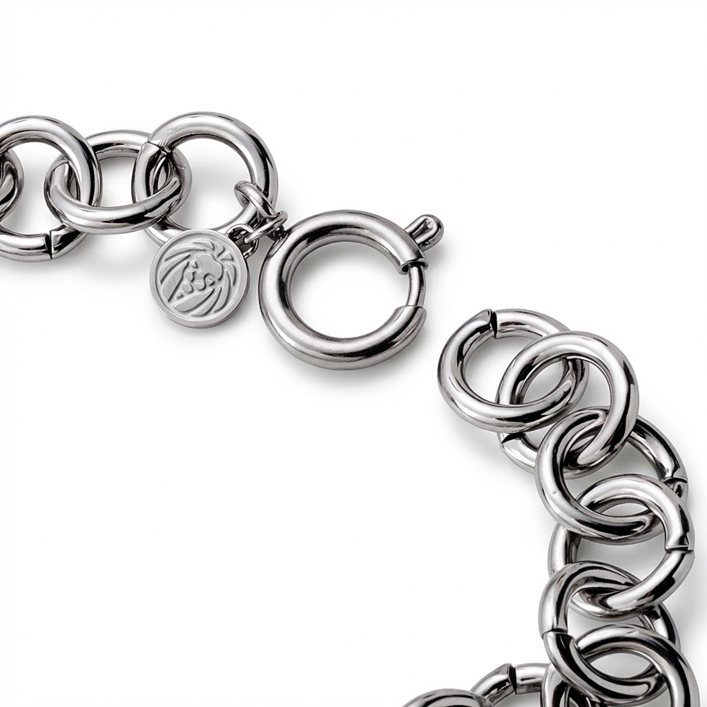 New Classics | 10mm Silver-Tone Stainless Steel Chunky Bracelet - 6