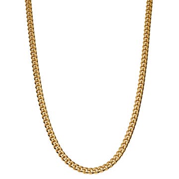 1/4" (6 mm) Gold-Tone Cuban Chain Necklace