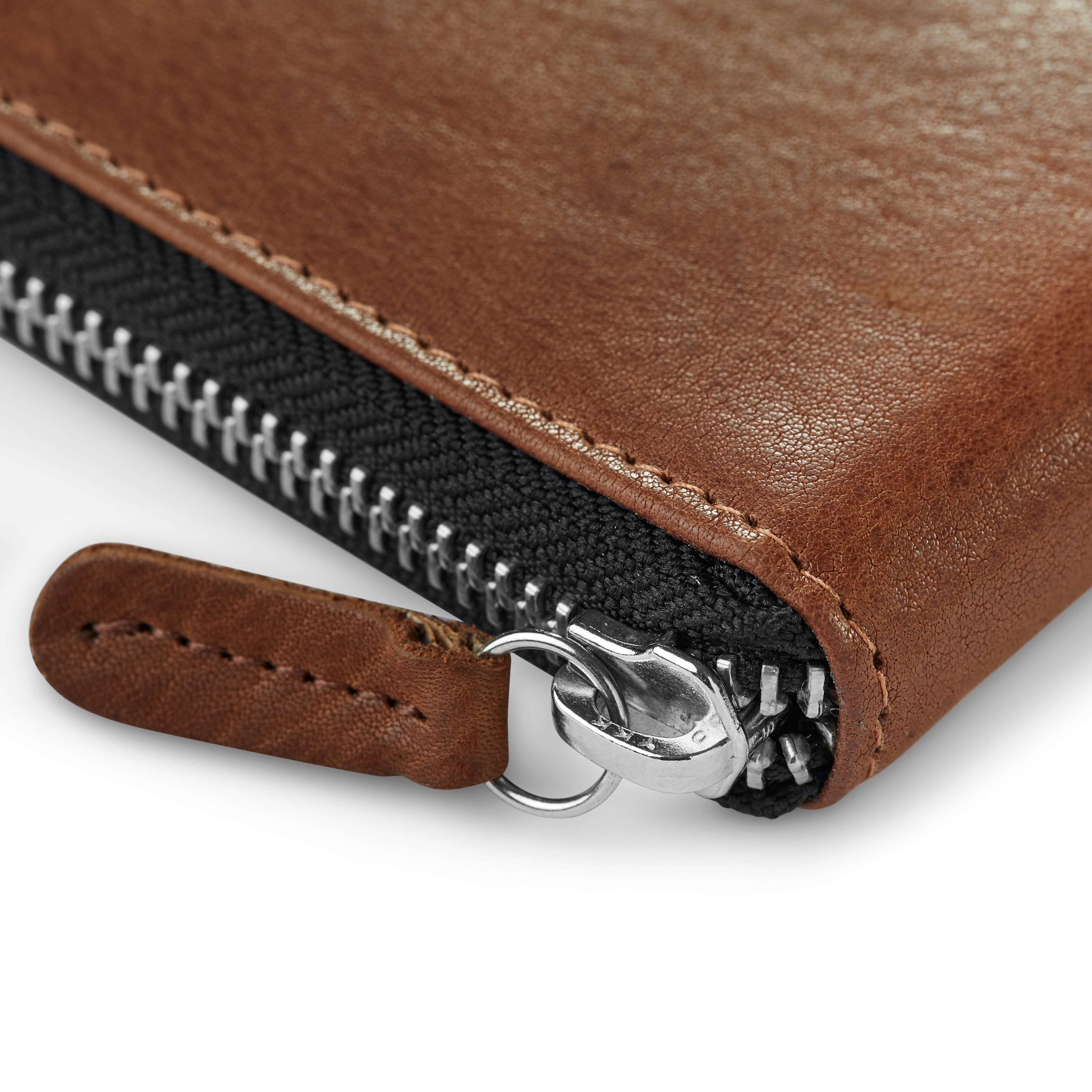 Zip-Lined Tan RFID Leather Wallet | In stock! | Lucleon