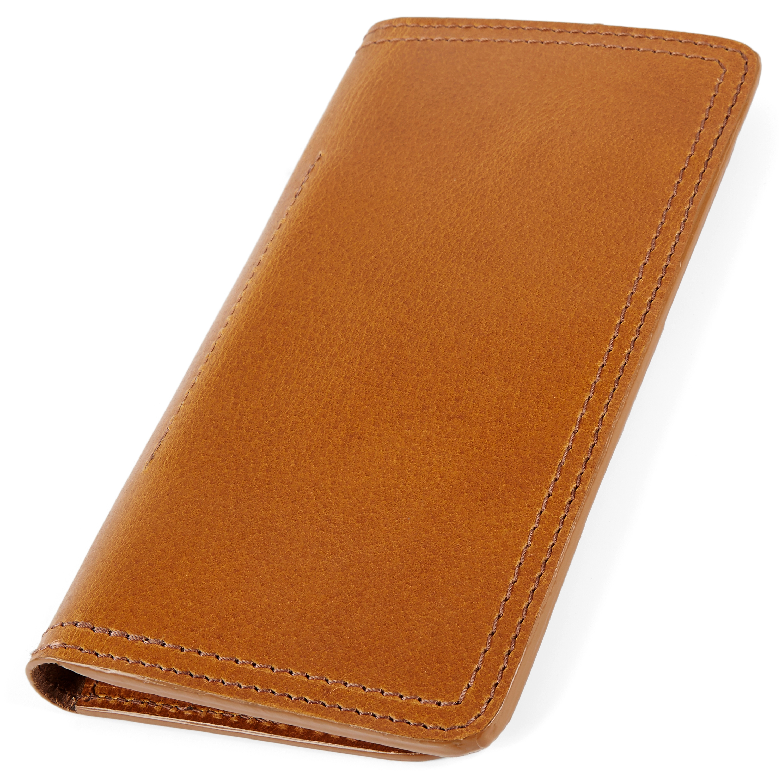 Portefeuille porte-passeport en cuir rustique havane - 4