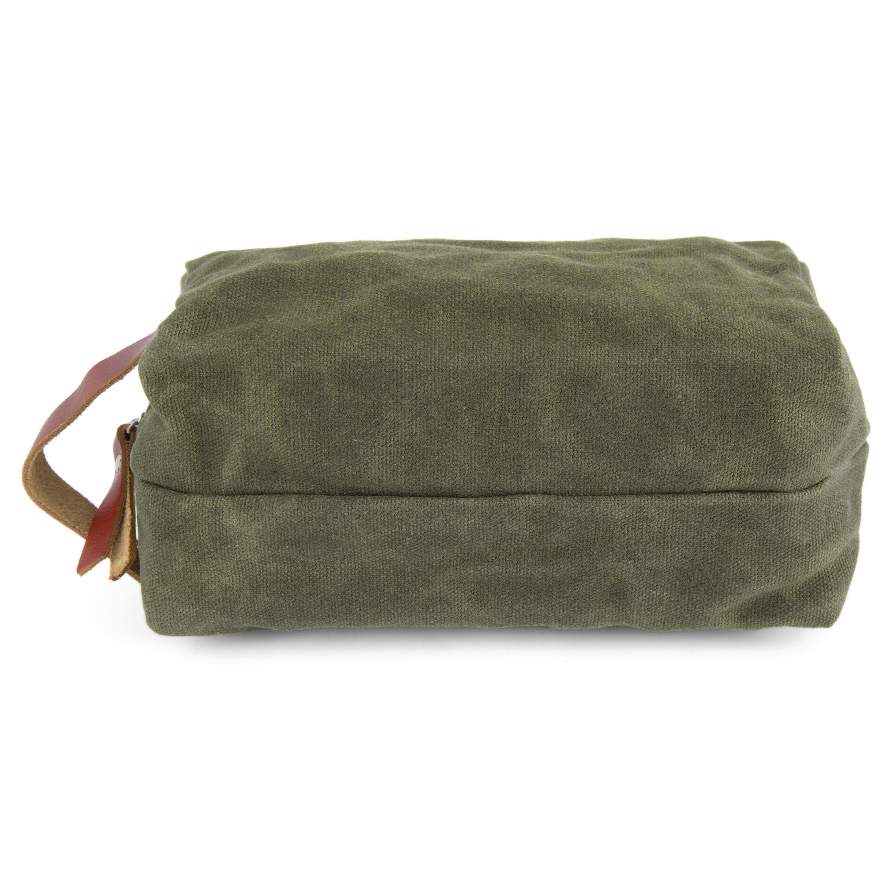 Geantă de baie din pânză cerată verde oliv Finch - 8