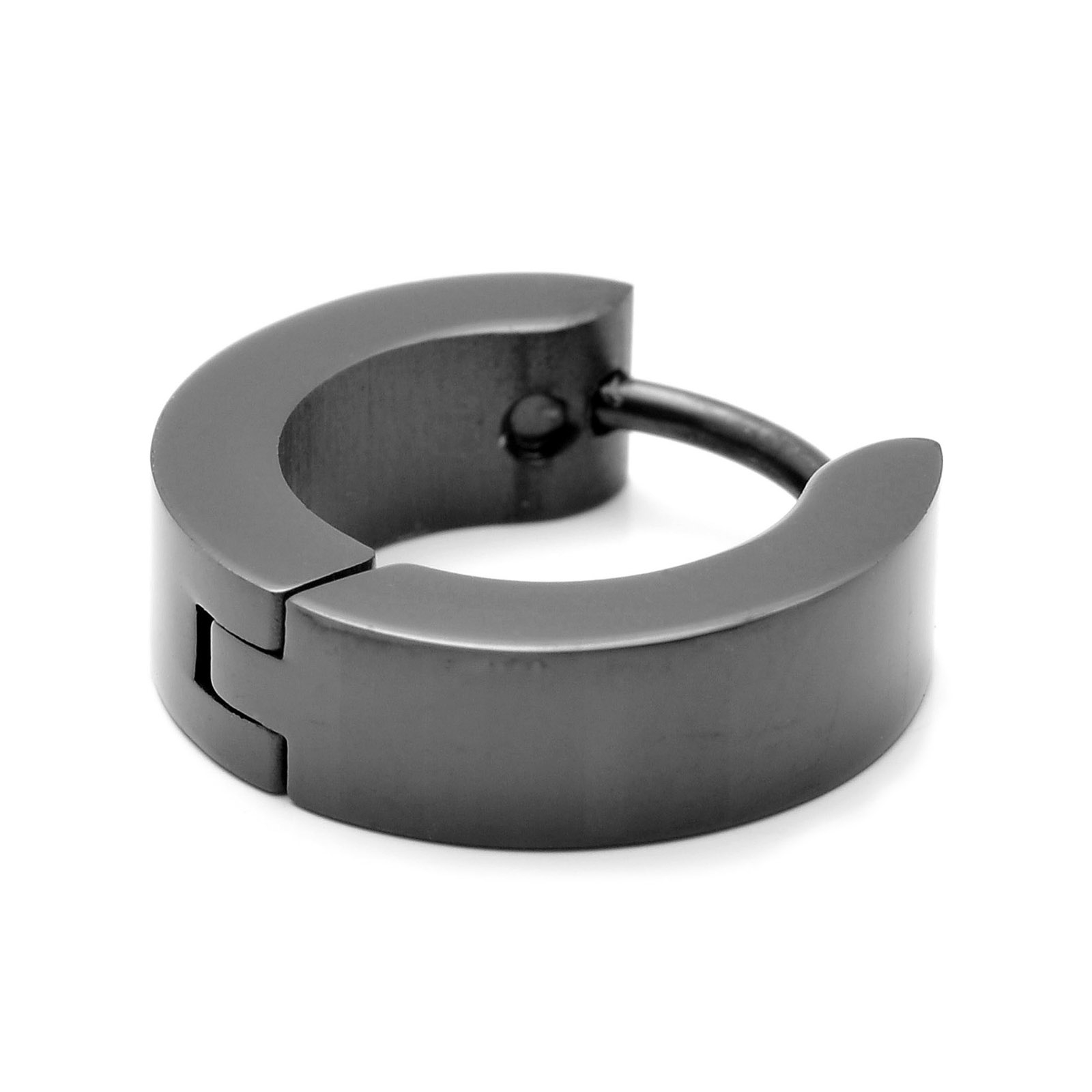 Sentio | Zwarte Oorring van Chirurgisch Staal met 5 Sterren - 2