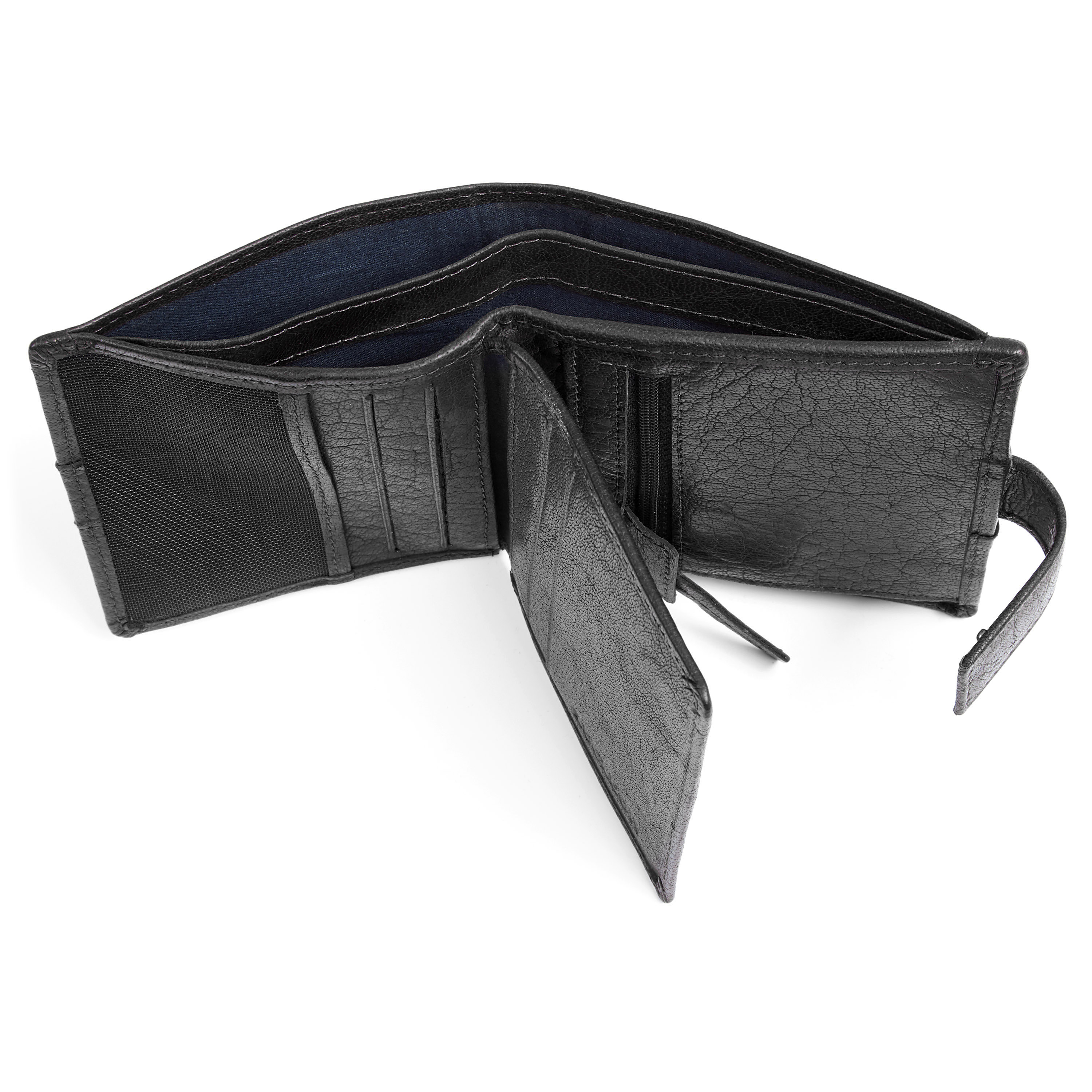 Montreal Vertical Black RFID Leather Wallet - 7