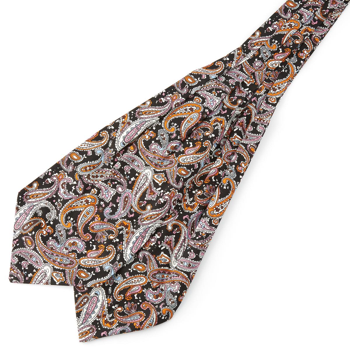 Cravate Ascot à motif cachemire or et marron | En stock! | Tailor Toki Cravate Ascot à motif cachemire or et marron | En stock! | Tailor Toki