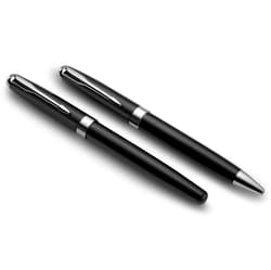 Penna a sfera a 4 pezzi, penna a sfera in metallo con rotazione a doppia testa, forniture per ufficio/hotel, inchiostro nero, privato o regalo (nero, oro rosa, oro, argento Penna a sfera a 4 pezzi, penna a sfera in metallo con rotazione a doppia testa, forniture per ufficio/hotel, inchiostro nero, privato o regalo (nero, oro rosa, oro, argento