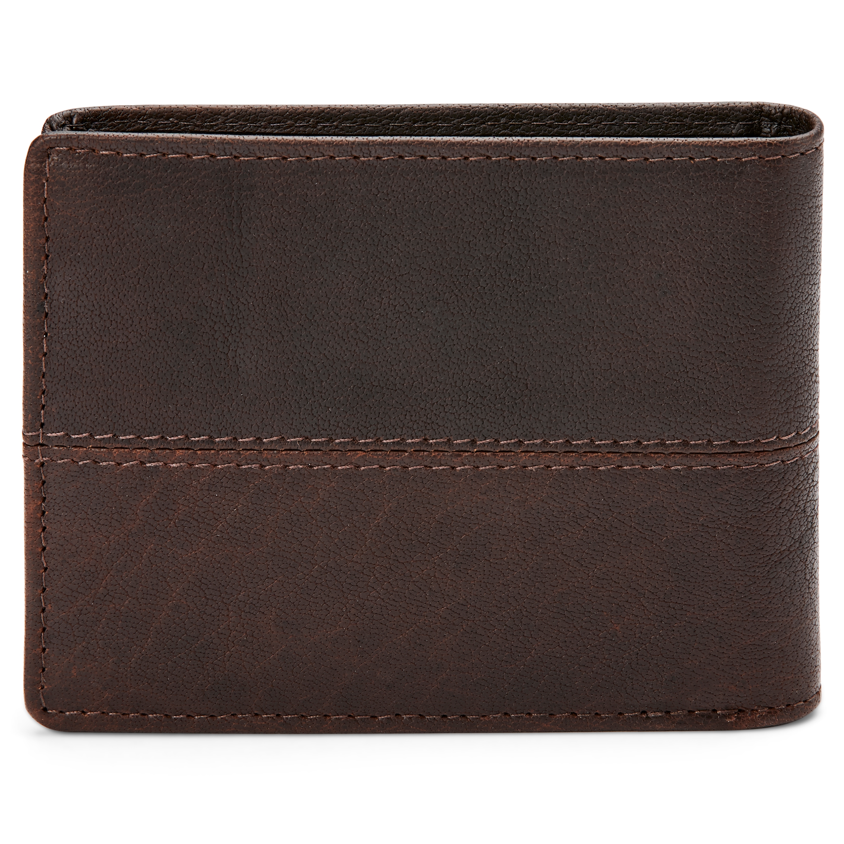 Portefeuille en cuir marron cousu Montréal - 4