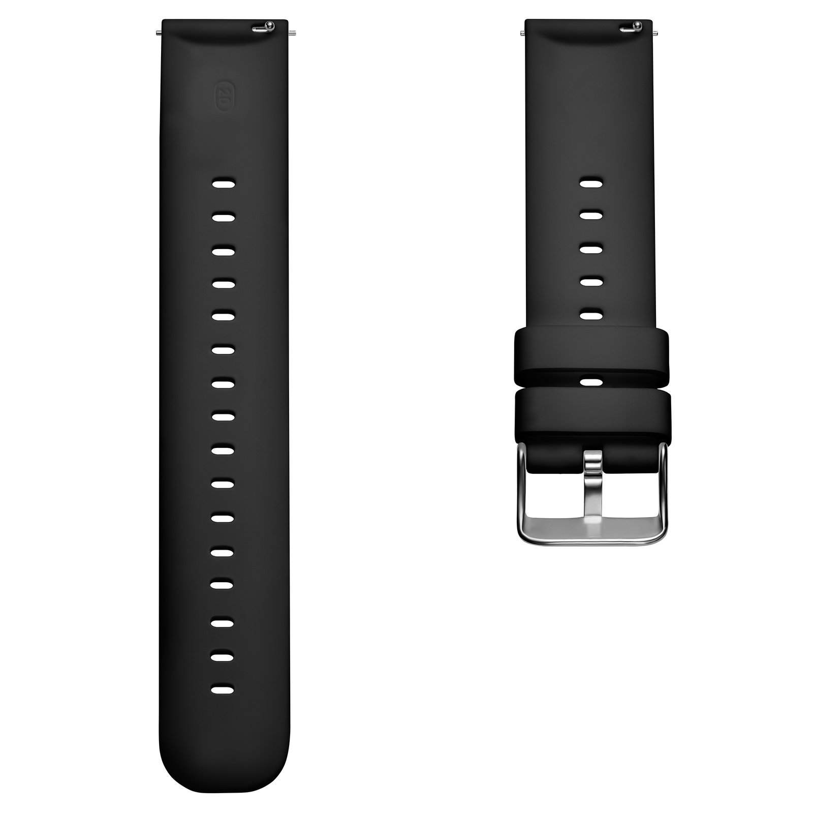 20 mm czarny silikonowy pasek do zegarka – szybki w wymianie - 3