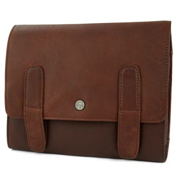 Oxford Brown Hanging Toiletry Kit Leather Bag