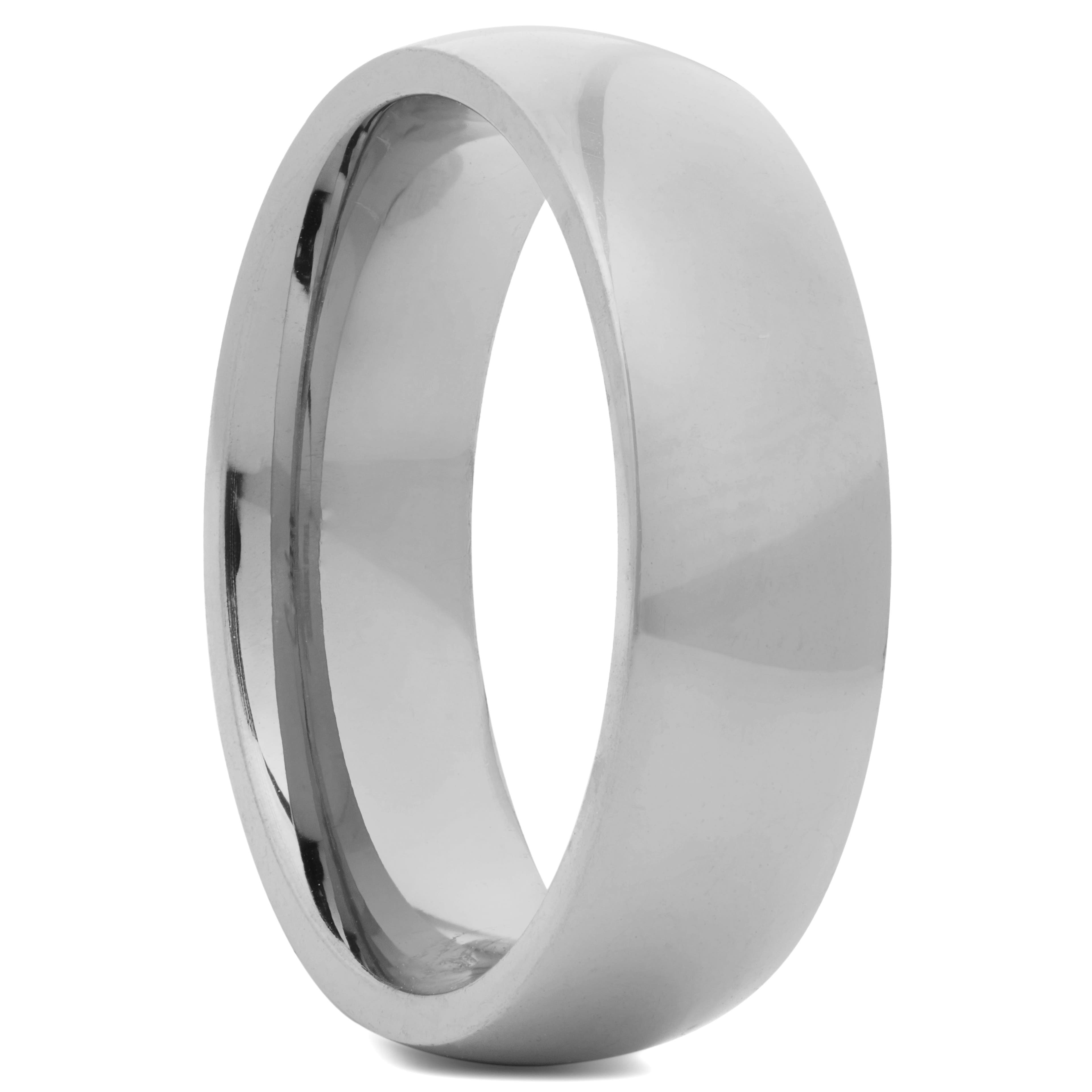 Jednoduchý lesklý ocelový prsten