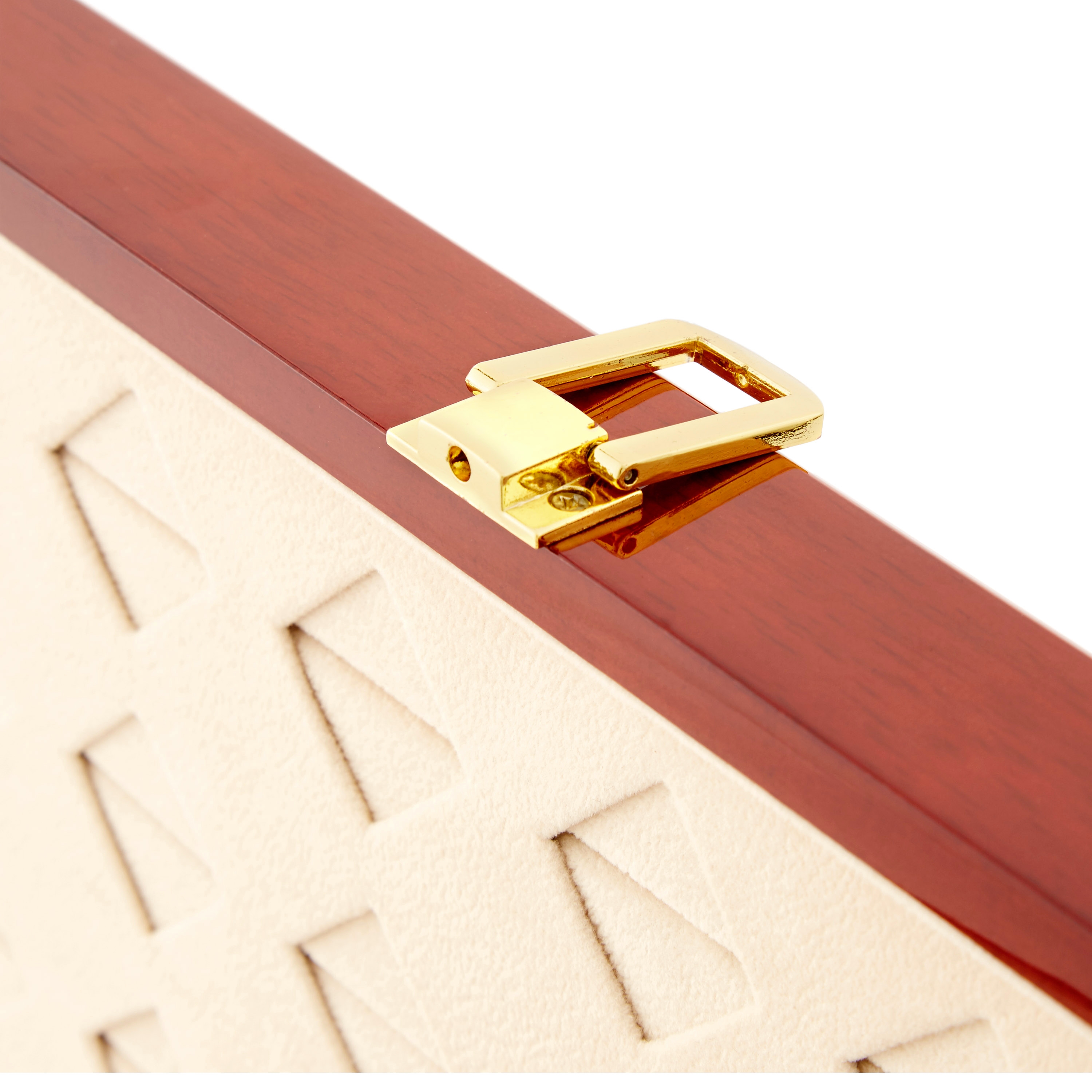 Caja de madera burdeos para gemelos - 5