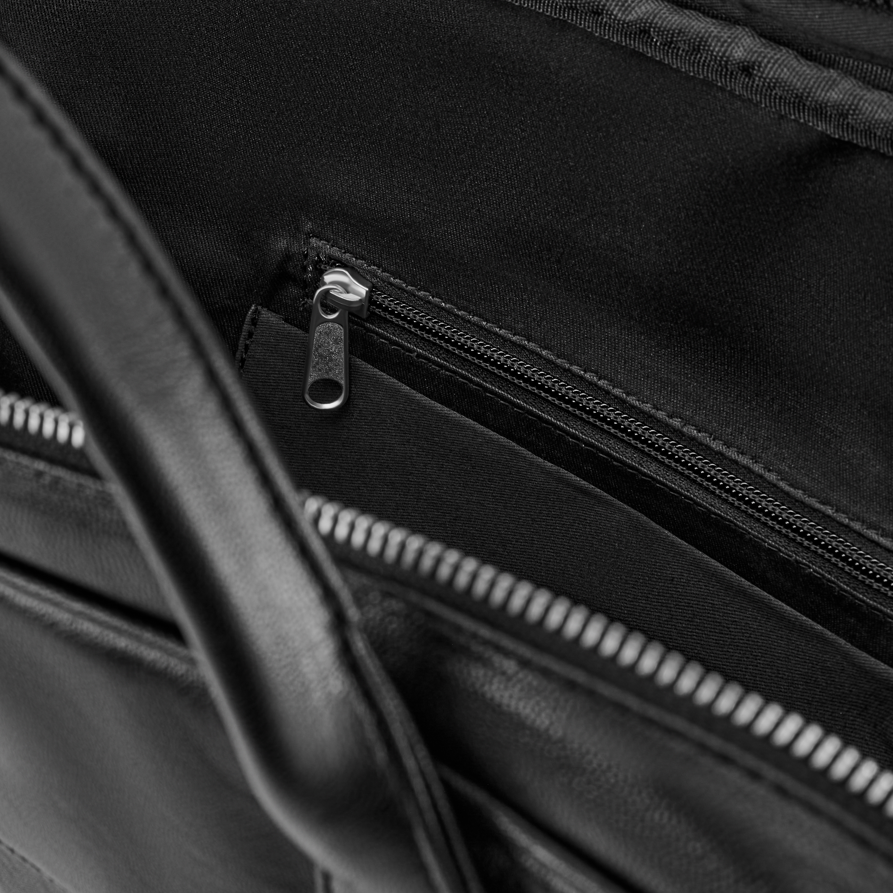 Fidei | Black Full Grain Goat Leather Laptop Bag - 11